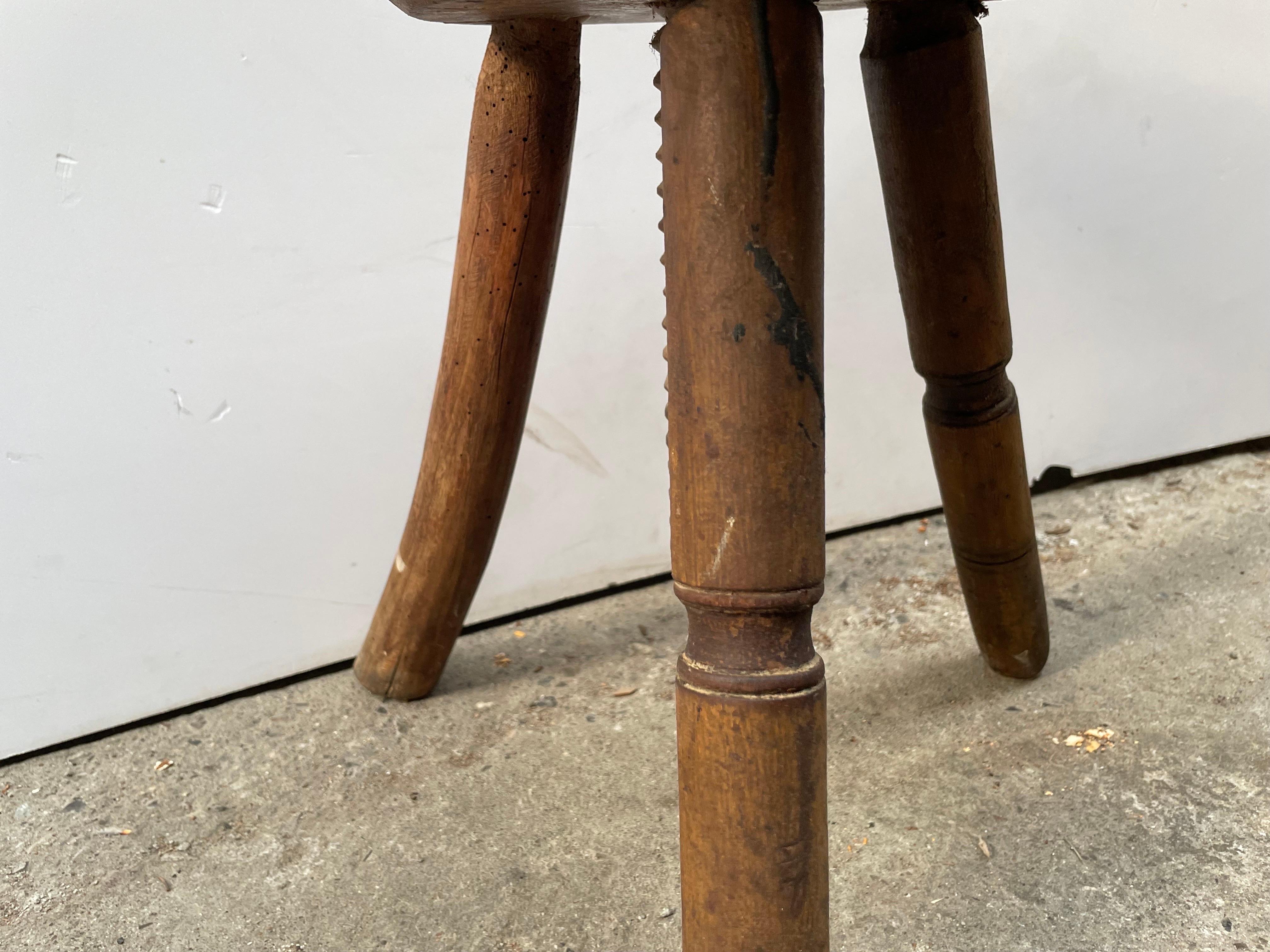 Industrial One of a Kind Antique Danish Stool For Sale