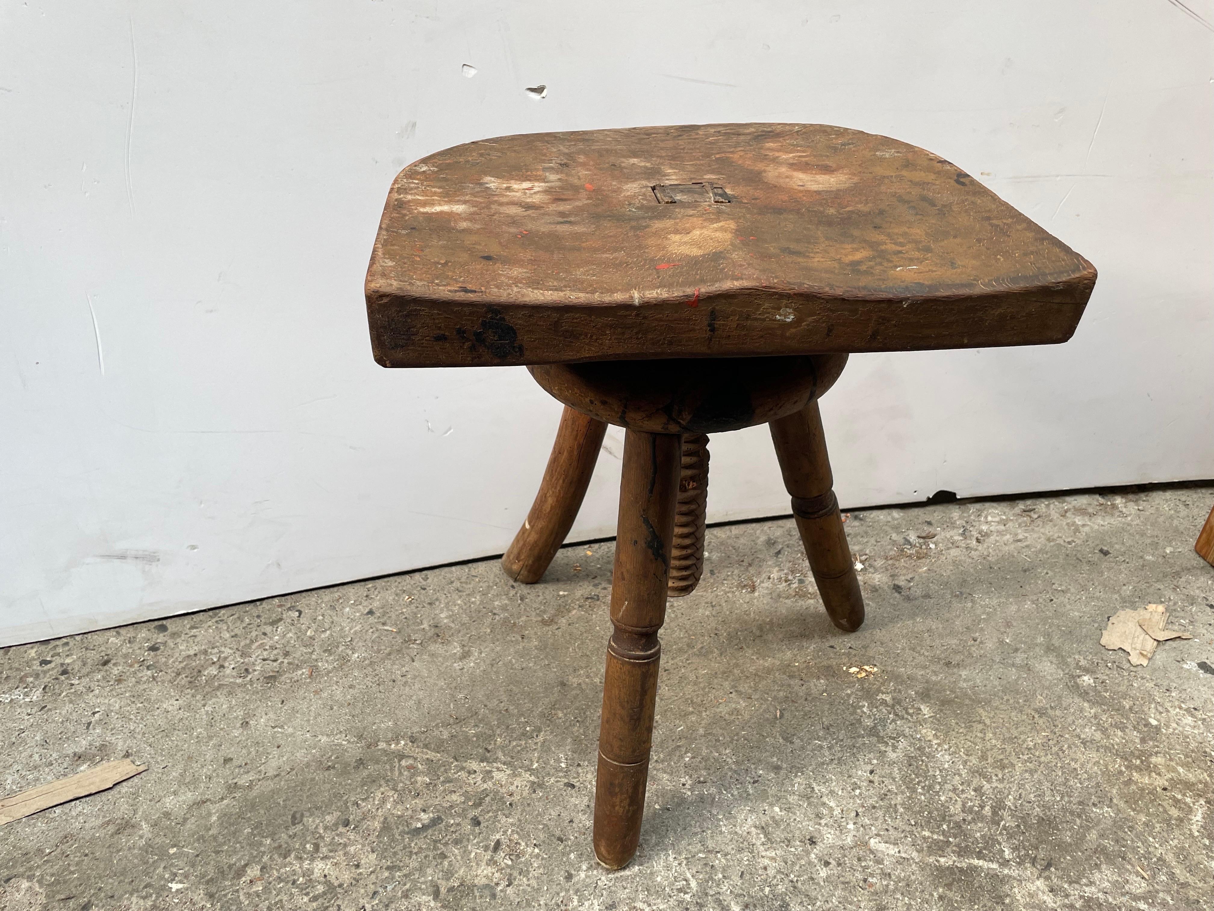 Early 20th Century One of a Kind Antique Danish Stool For Sale