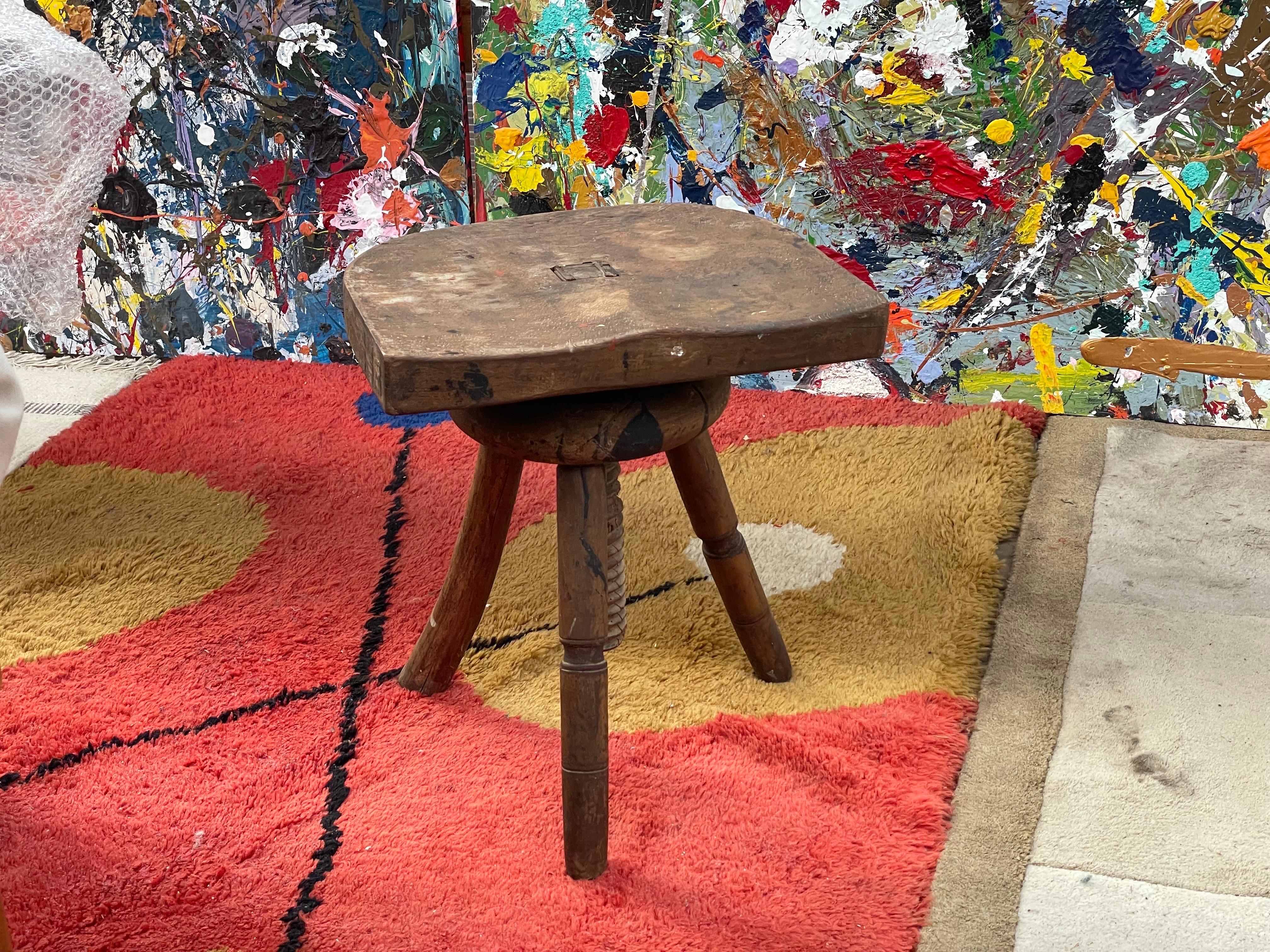 Tabouret danois ancien unique en son genre en vente 2