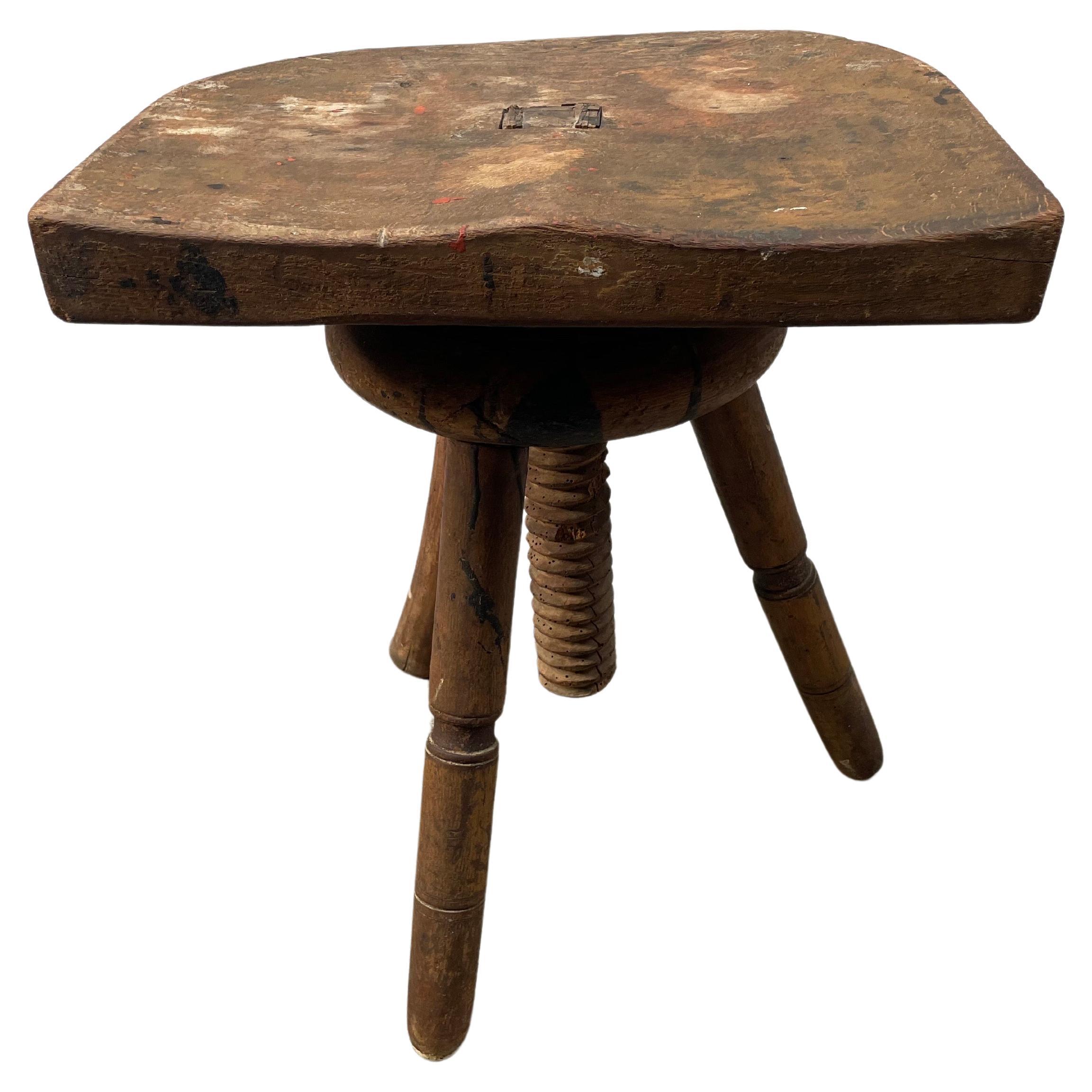 One of a Kind Antique Danish Stool For Sale