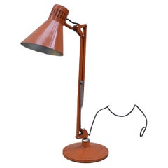 Orange Industrial 1970s Angel Poise Style Desk Lamp
