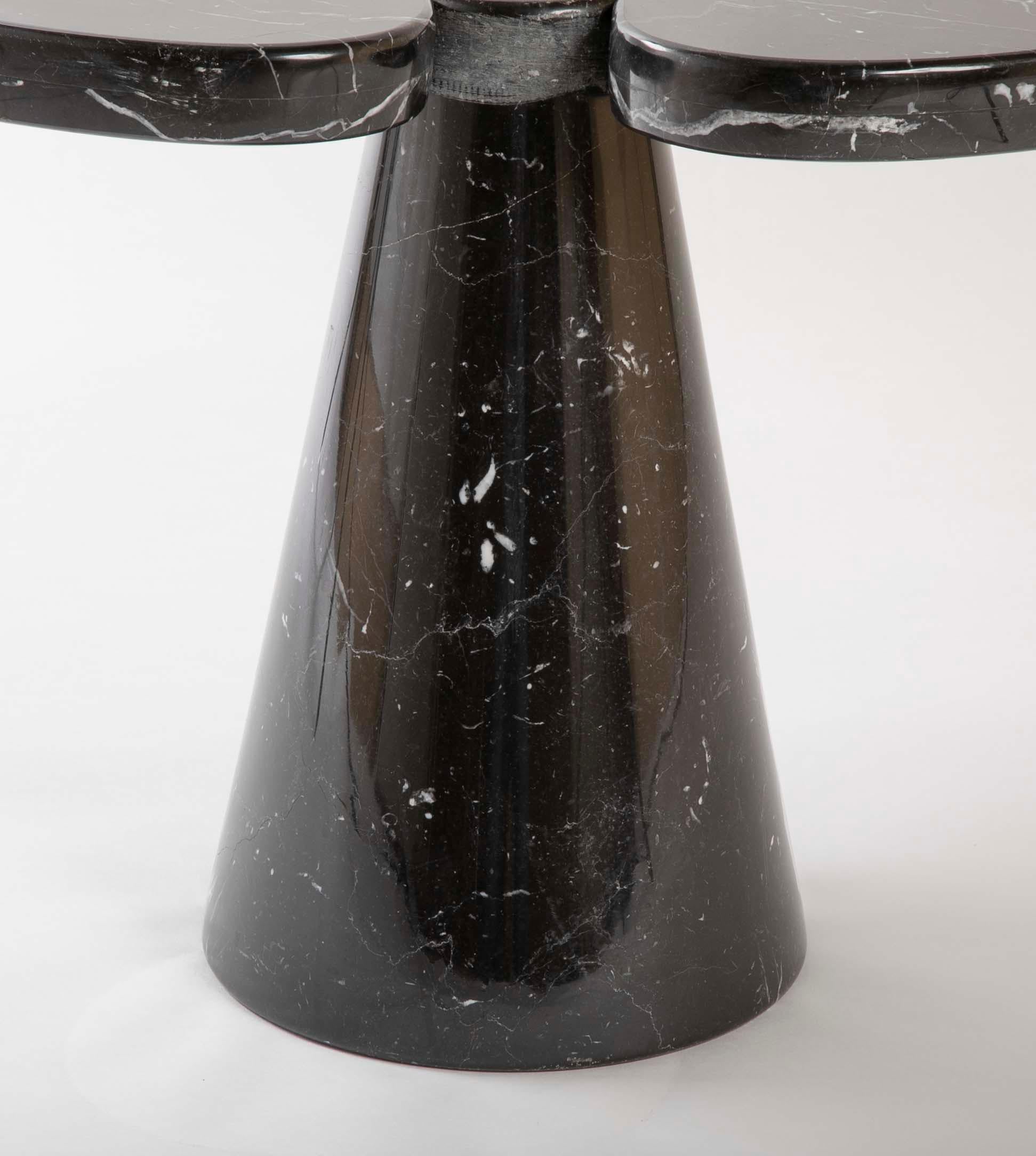 Organic Form Nero Marquina Marble Side Table Designed by Angelo Mangiarotti 4