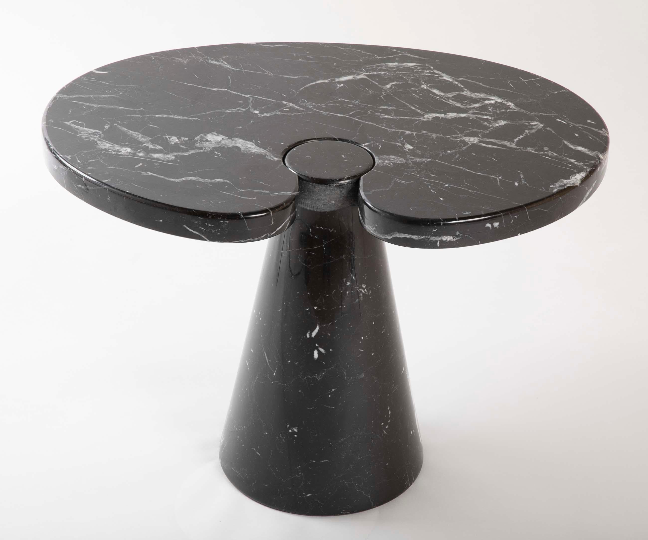 Organic Form Nero Marquina Marble Side Table Designed by Angelo Mangiarotti 1