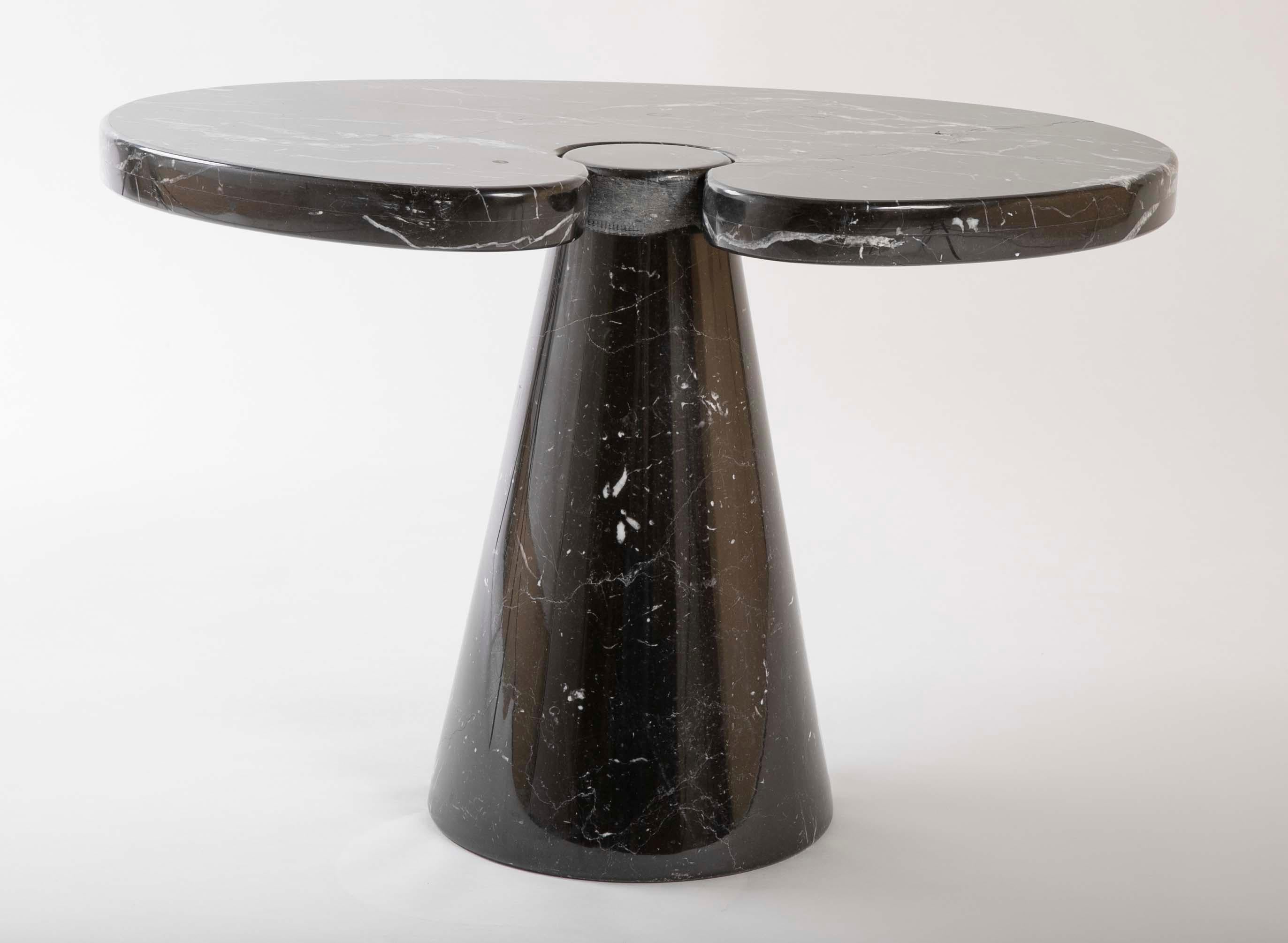 Organic Form Nero Marquina Marble Side Table Designed by Angelo Mangiarotti 2