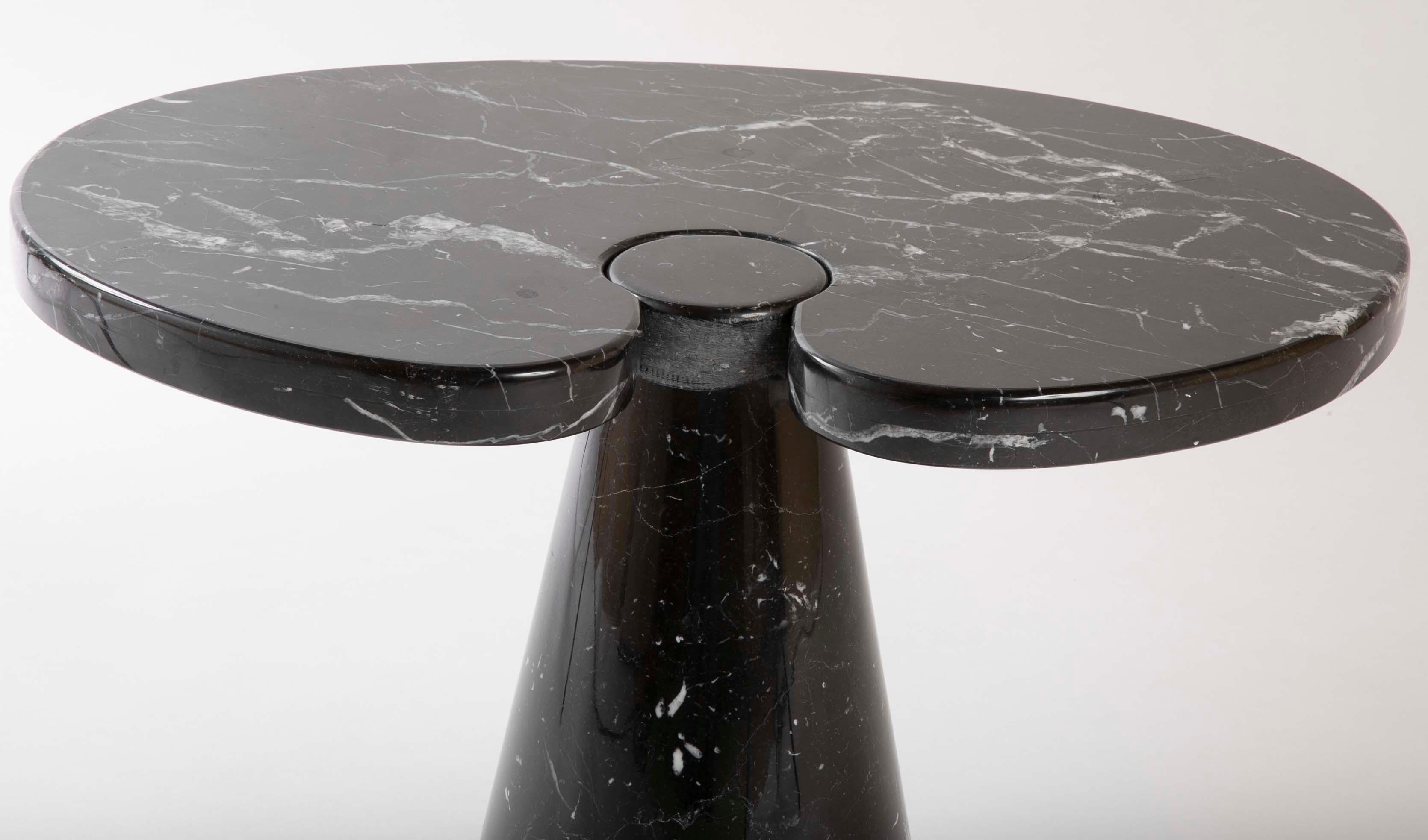 Organic Form Nero Marquina Marble Side Table Designed by Angelo Mangiarotti 3