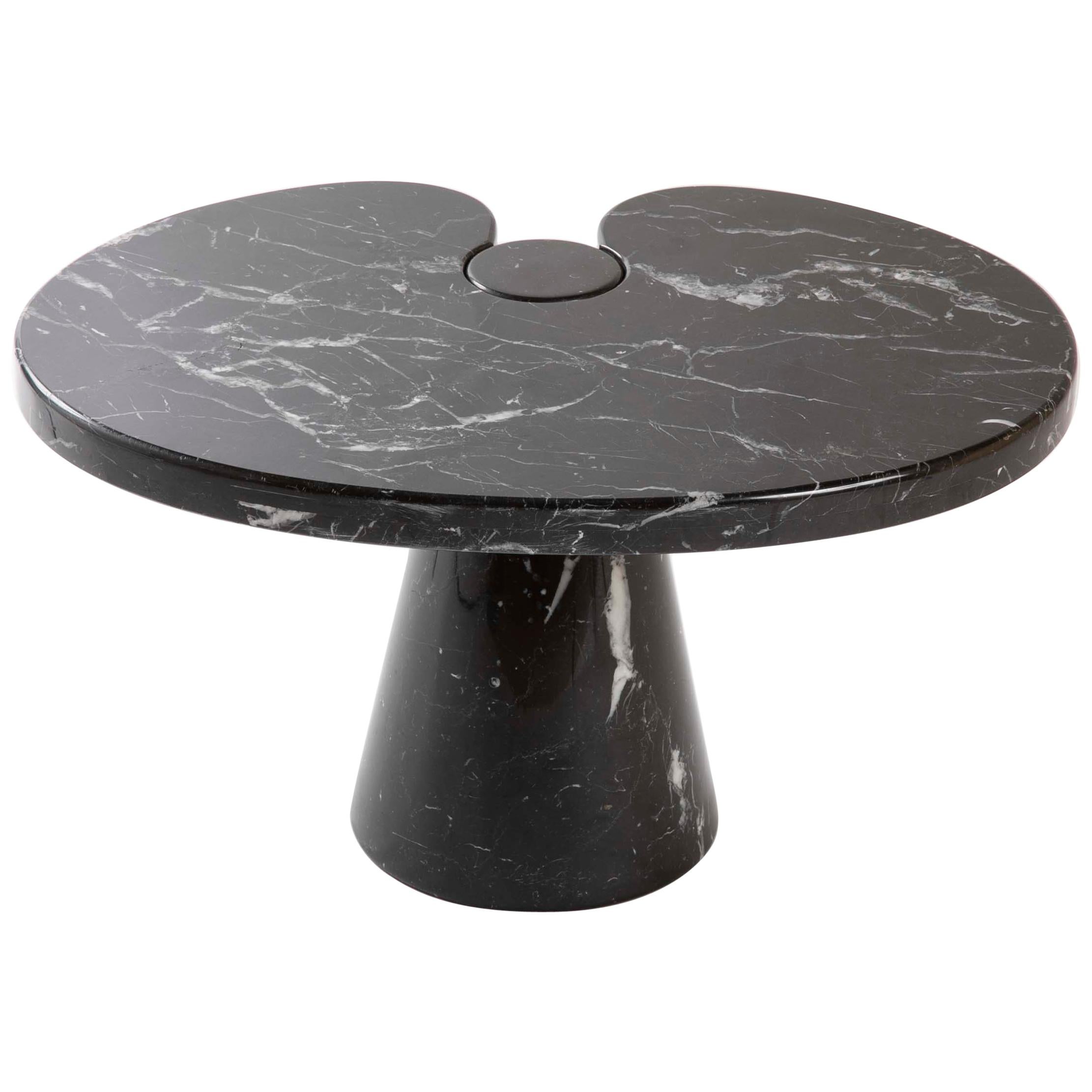 Organic Form Nero Marquina Marble Side Table Designed by Angelo Mangiarotti