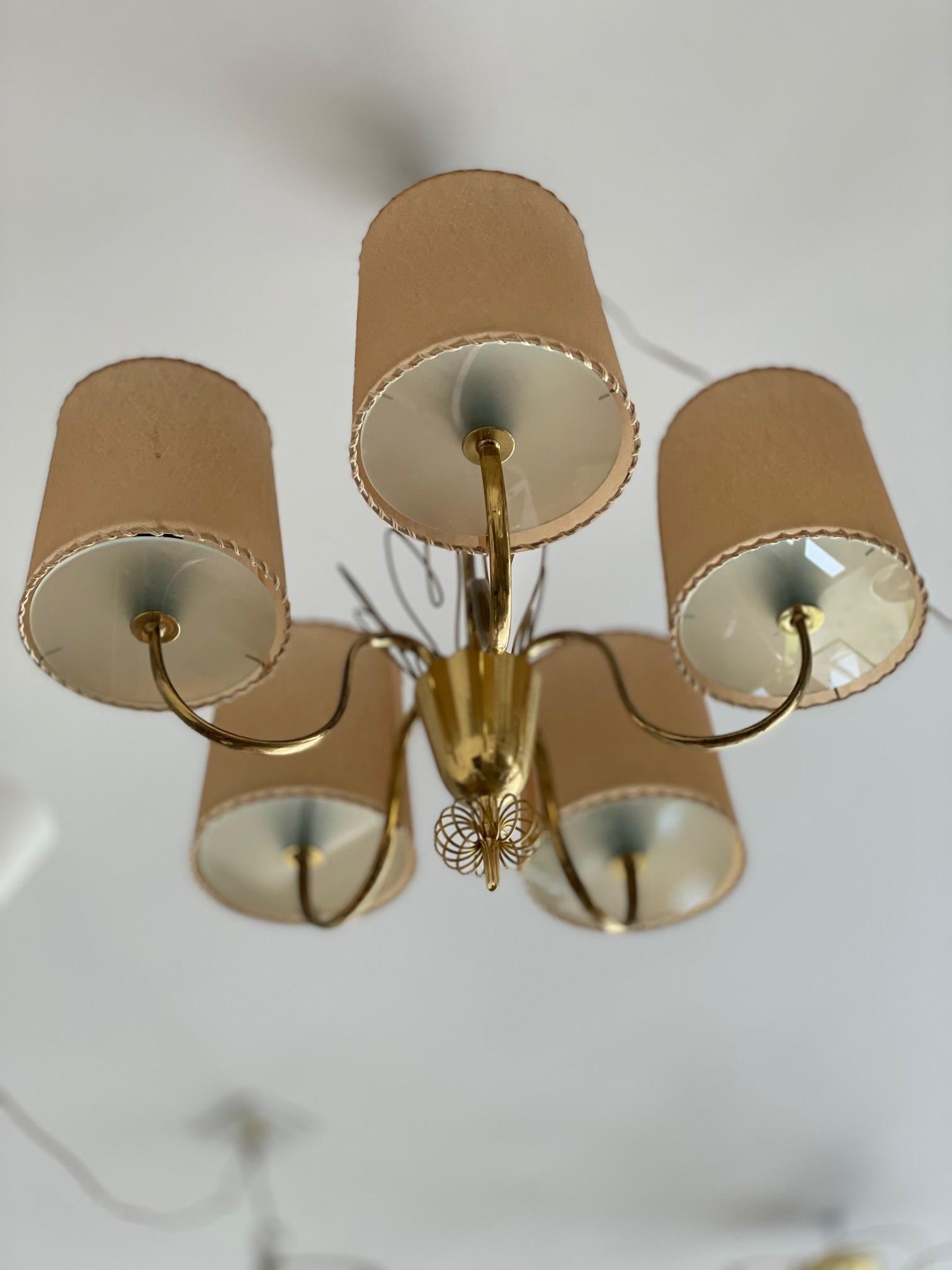 Mid-Century Modern Paavo Tynell Five-Arm Chandelier For Taito