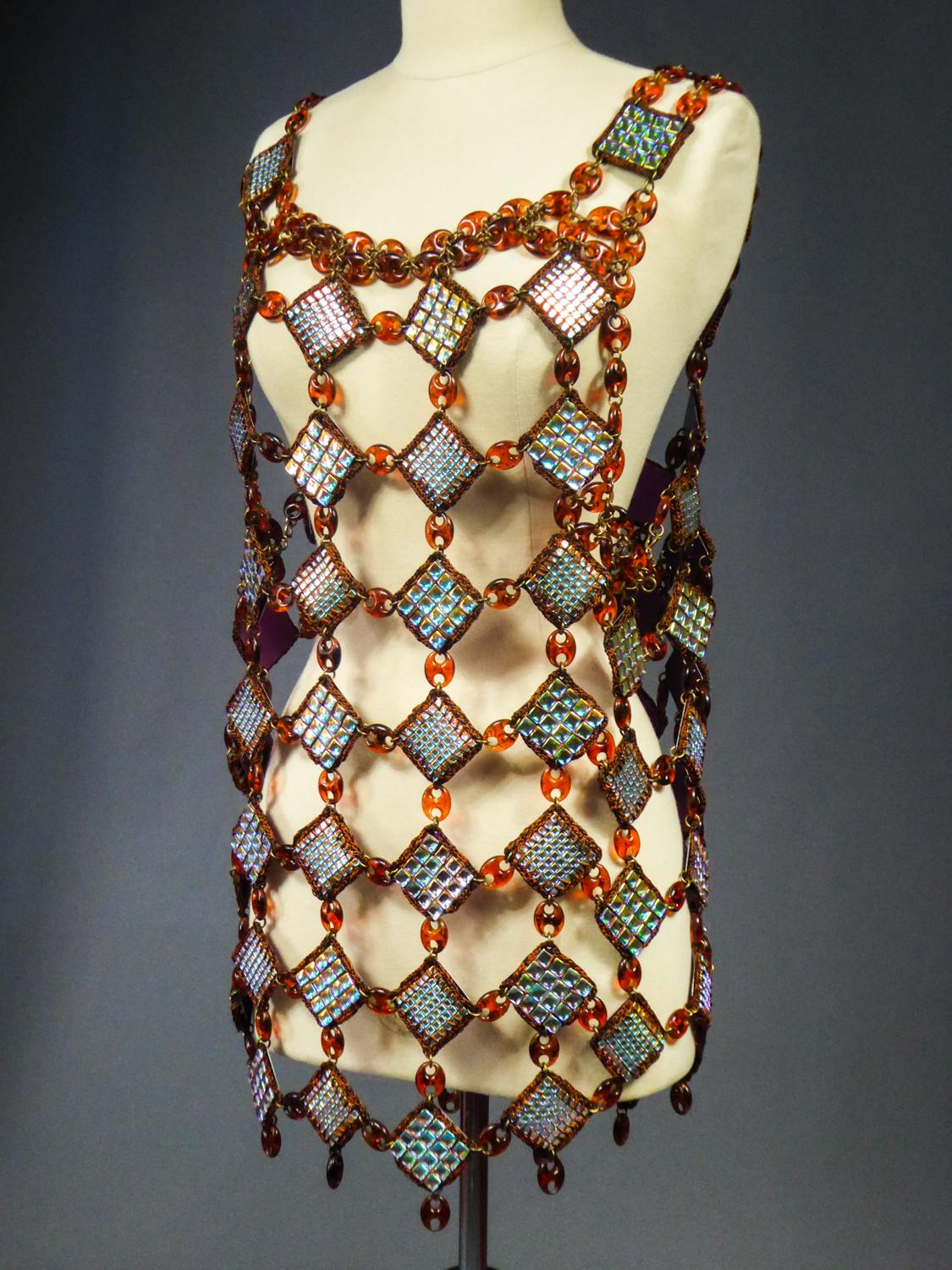 A Paco Rabanne (attributed to) Jewel Dress Tunic Circa 1980 In Excellent Condition In Toulon, FR