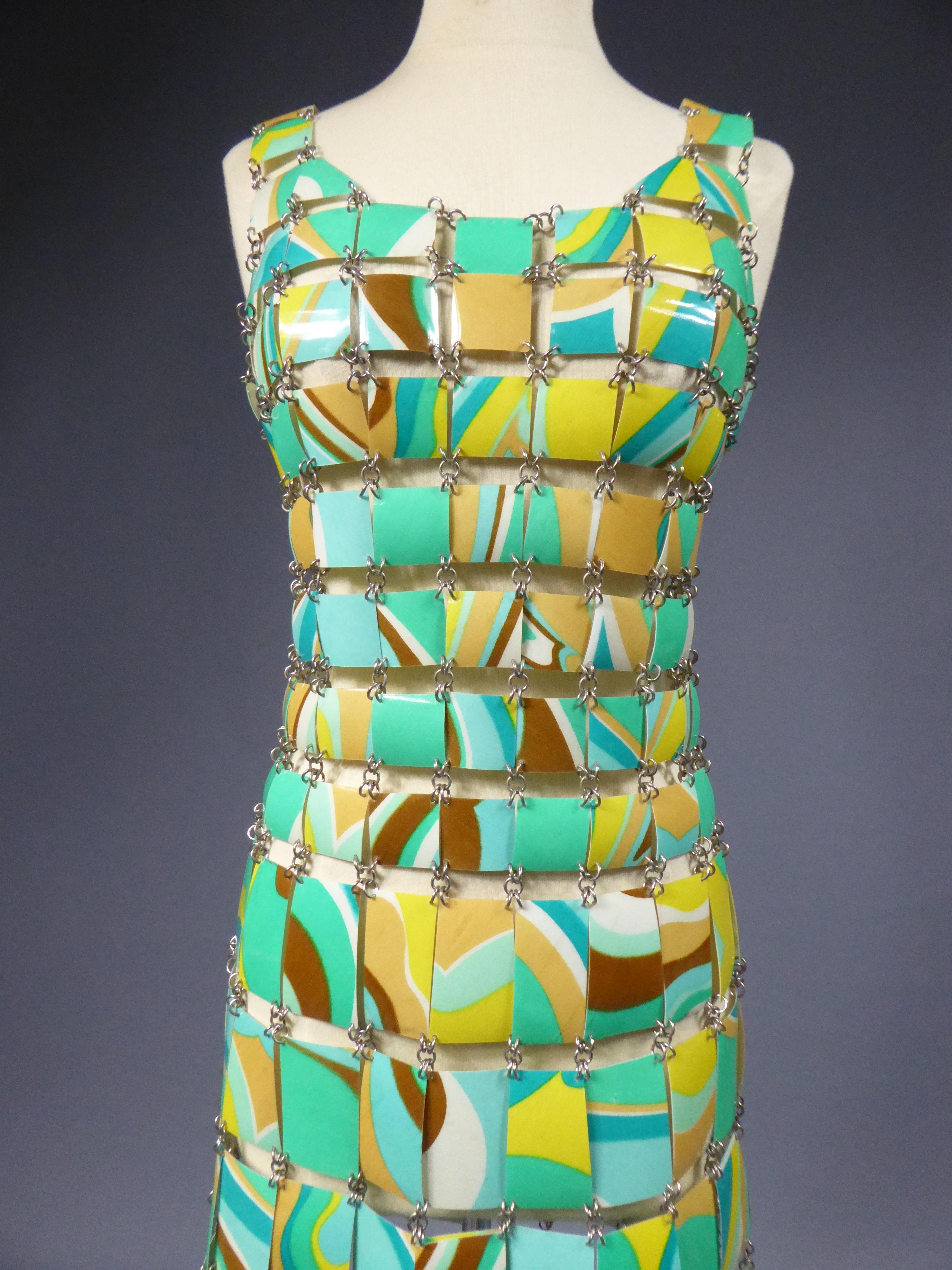 A Paco Rabanne Printed Rhodoïd Lamellae Couture Dress Paris Circa 1967/1970 3