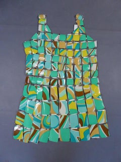 A Paco Rabanne Printed Rhodoïd Lamellae Couture Dress Paris Circa 1967/1970