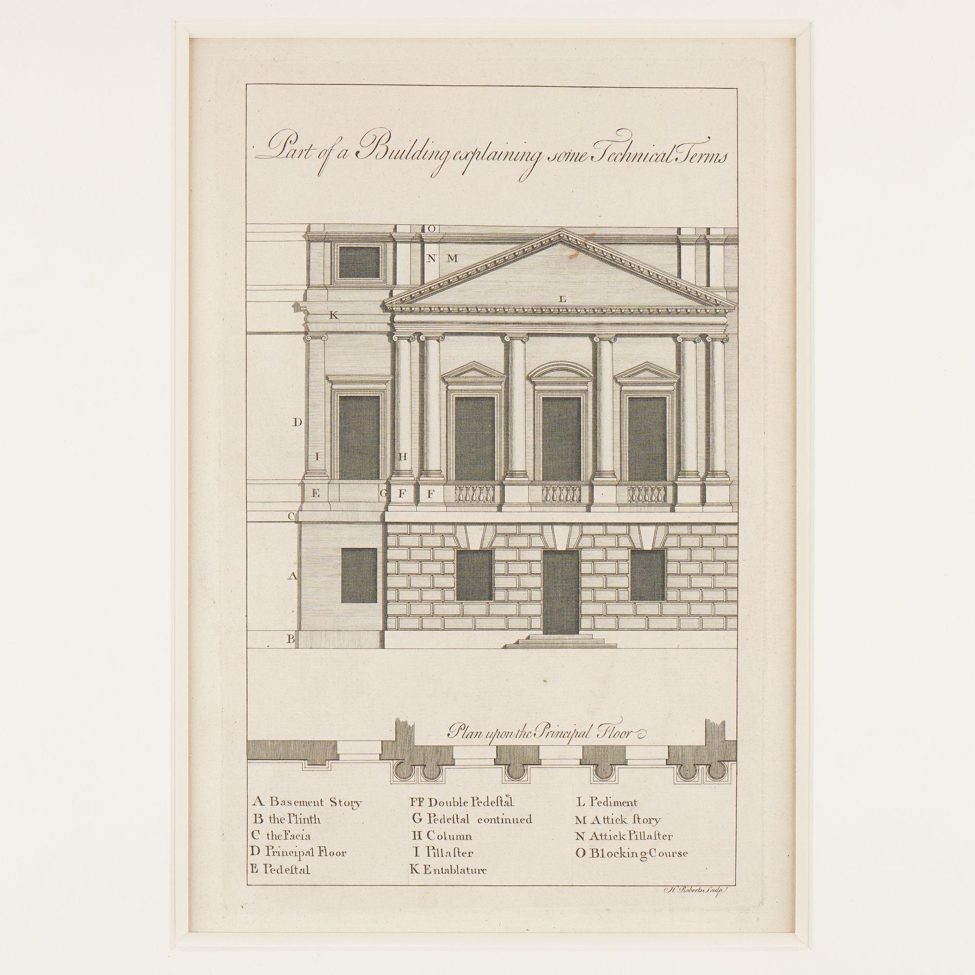 British A page from A Complete Body Of Architecture by Isaac Ware, 1756 For Sale