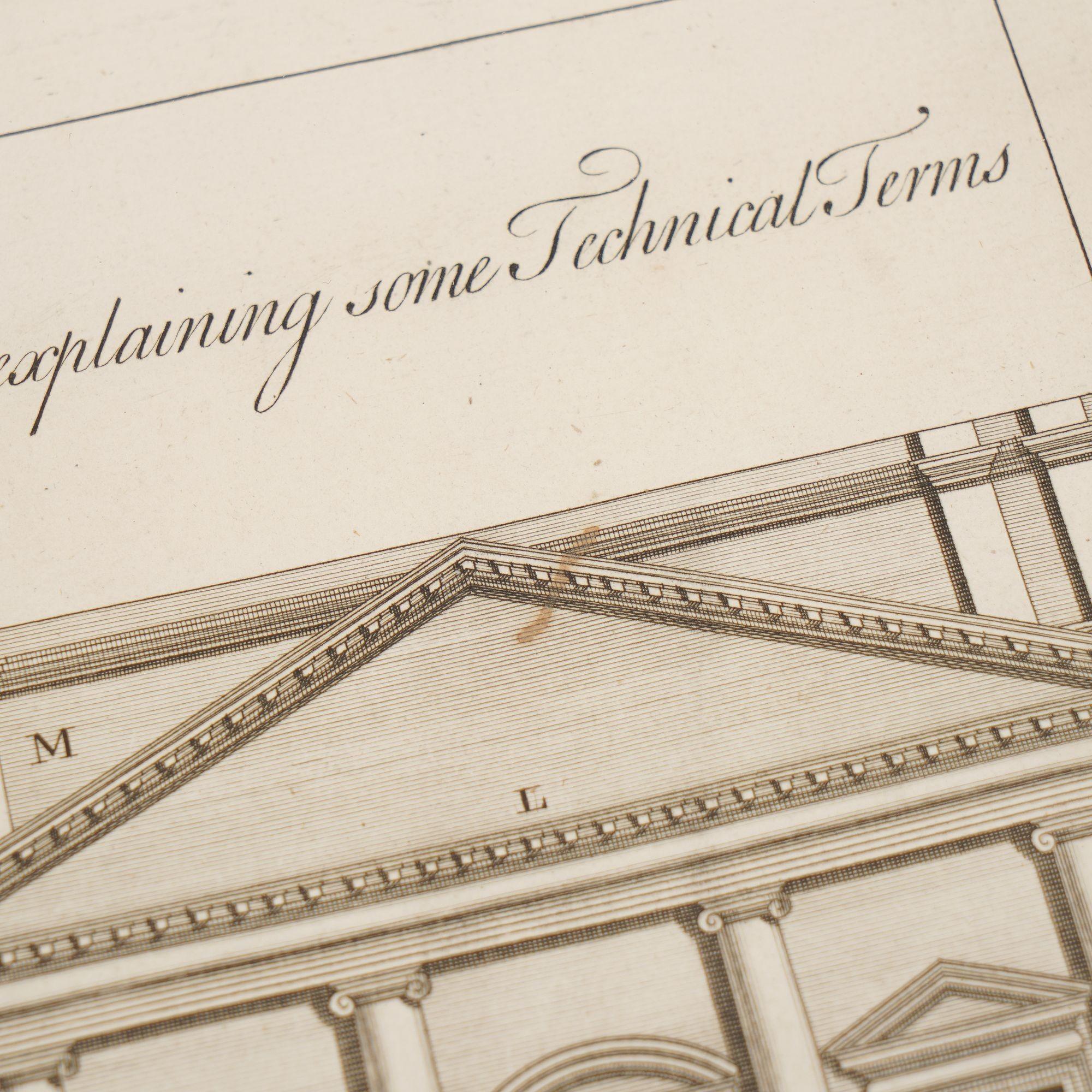 Mid-18th Century A page from A Complete Body Of Architecture by Isaac Ware, 1756 For Sale