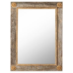 A Painted and Parcel Gilt  Mirror