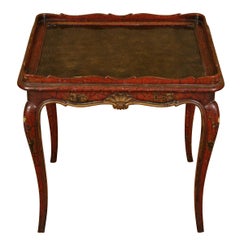 A Painted and Parcel Gilt Tray Top Table