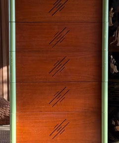 Armoire Art Déco peinte par Gilbert Rohde pour Cavalier, vers 1930