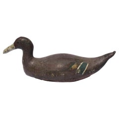 Painted Canvas Duck Decoy, It Is in Good, Vintage Condition with Worn Paint