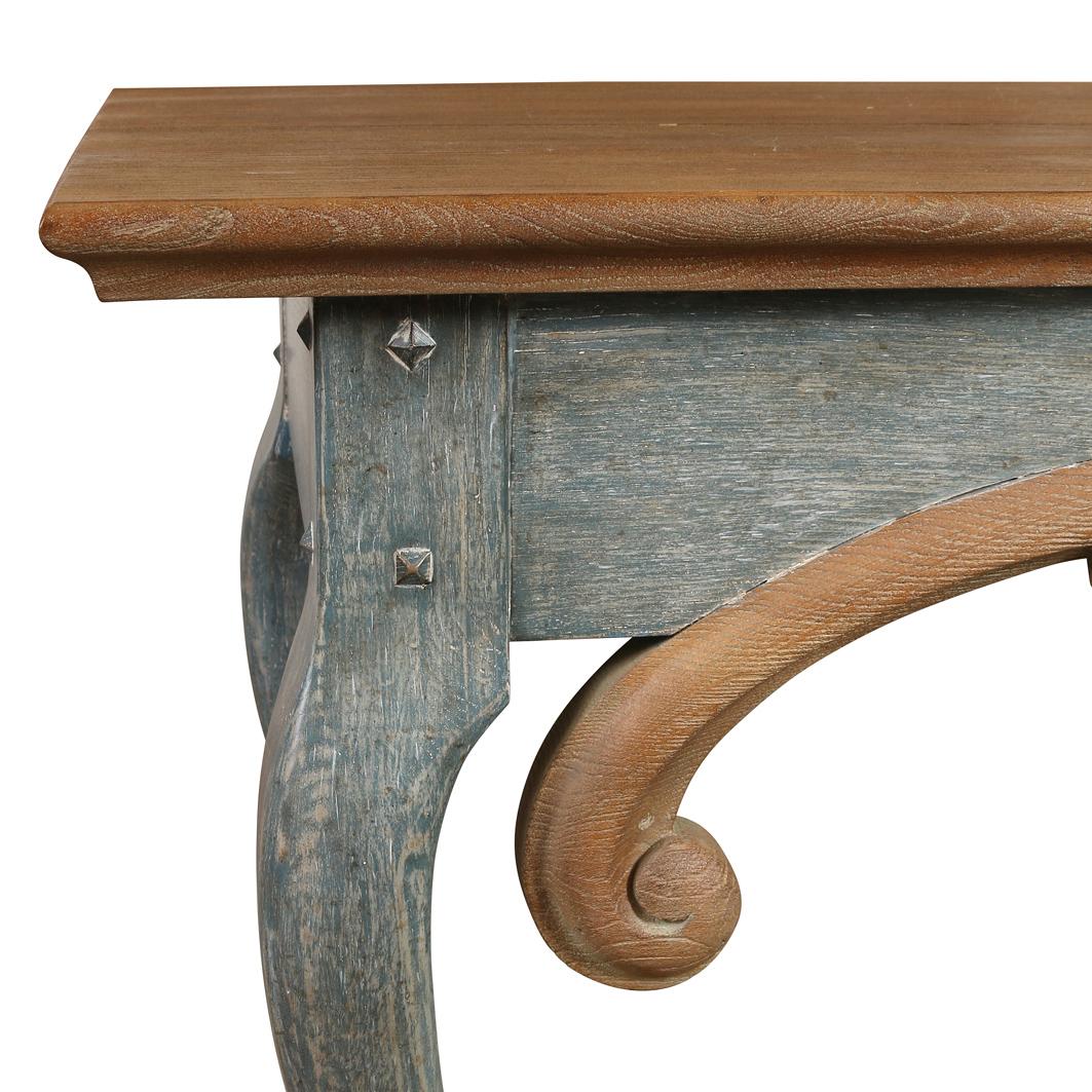 English A Painted Console Table with Carved Apron by William Yeoward For Sale