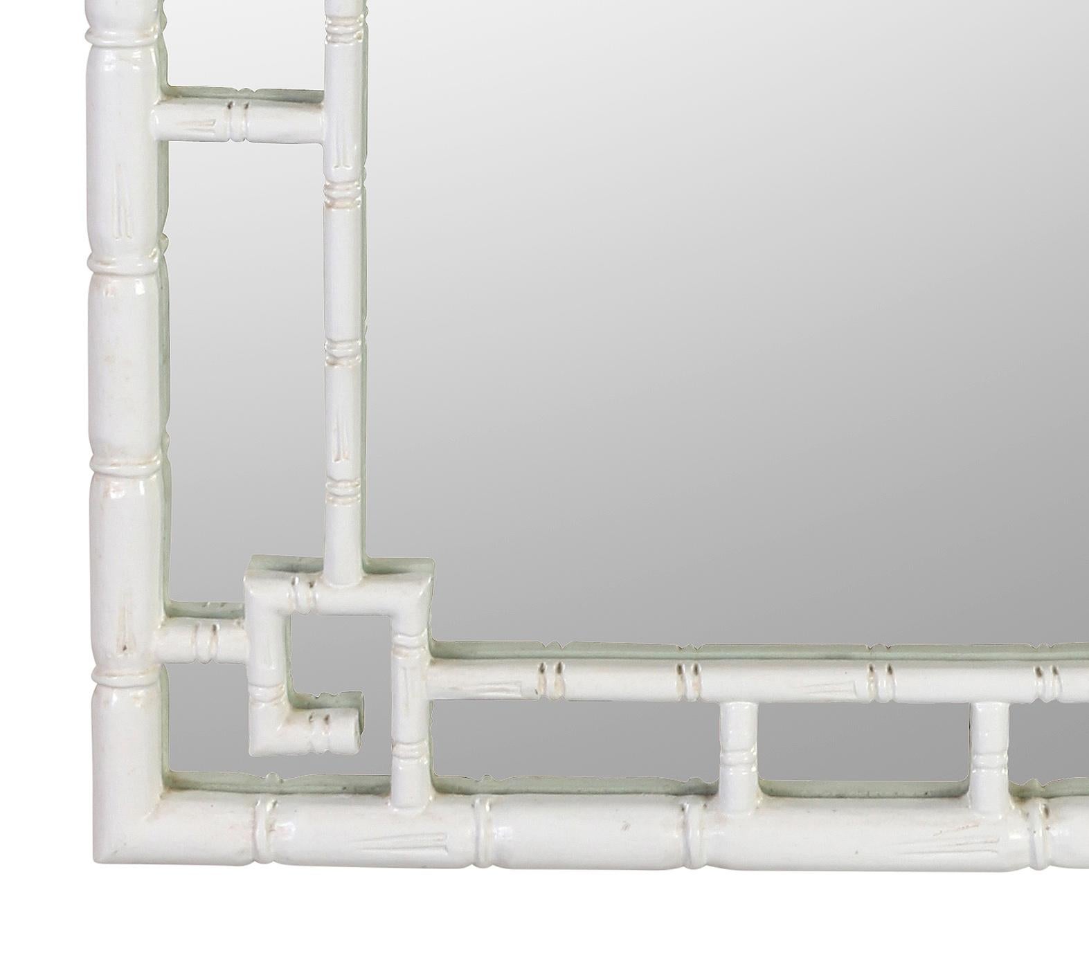 Painted Faux Bamboo Mirror In Good Condition In New York, NY