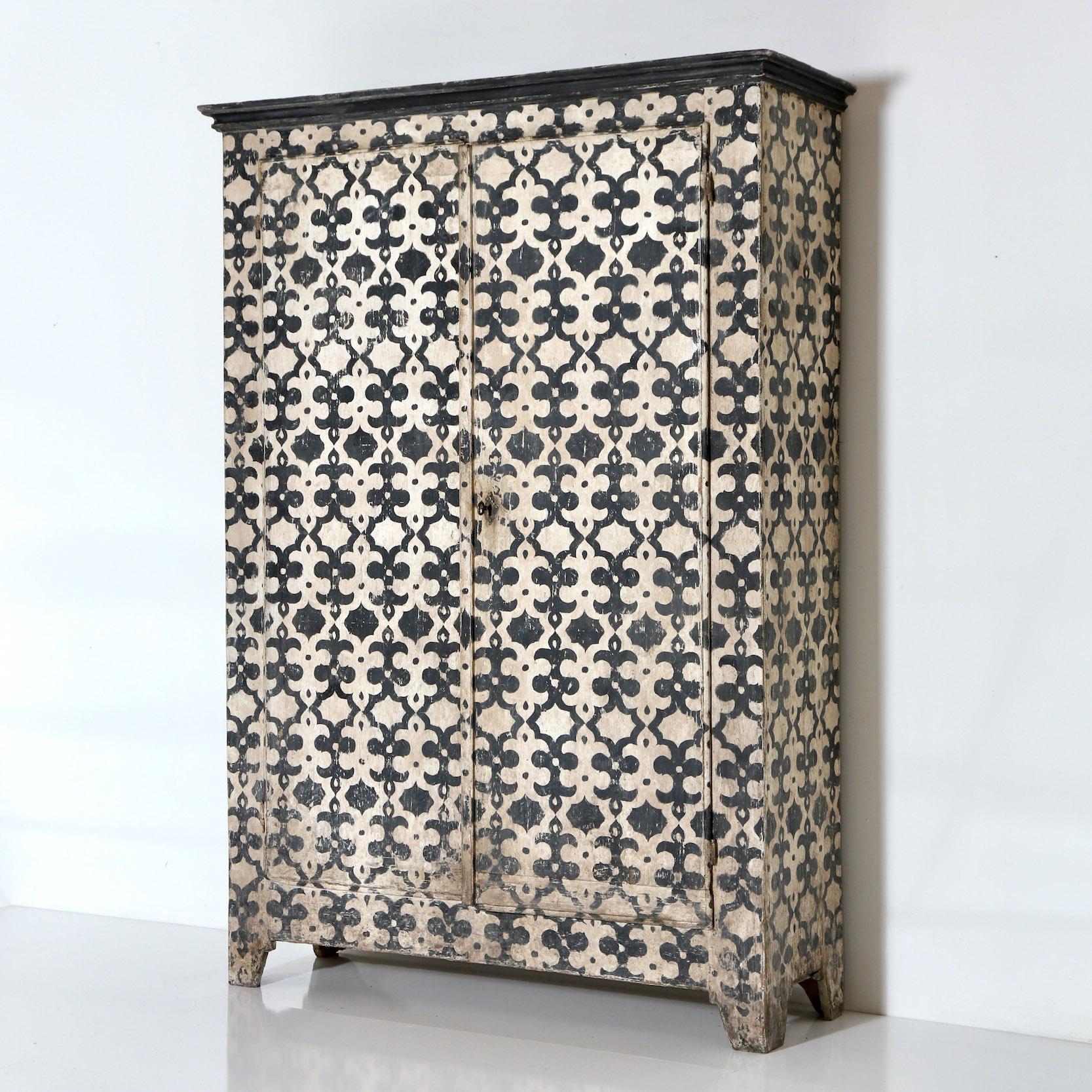 Italian A Painted Geometric Cabinet For Sale