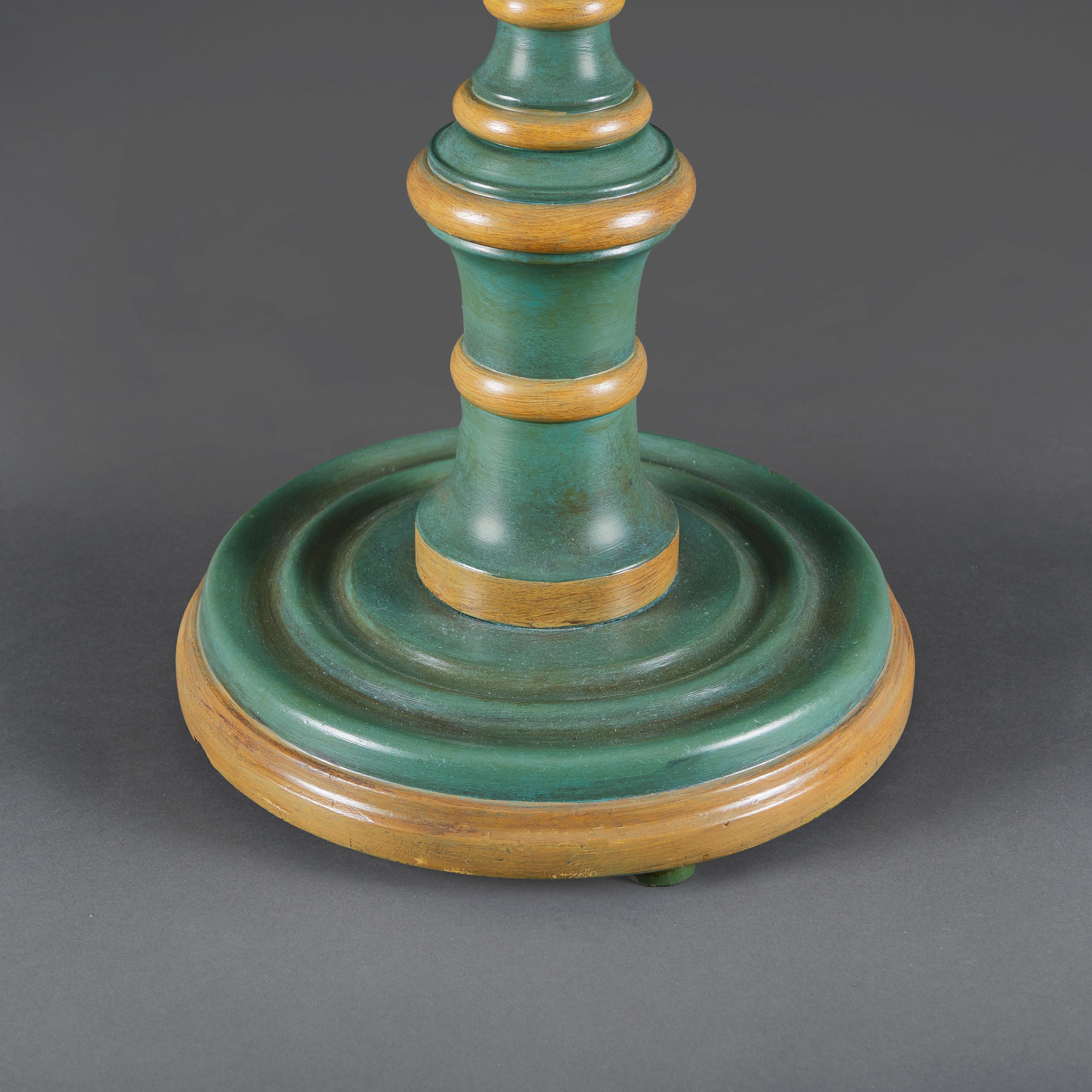 20th Century A Painted Italian Blue and Yellow Standard Lamp