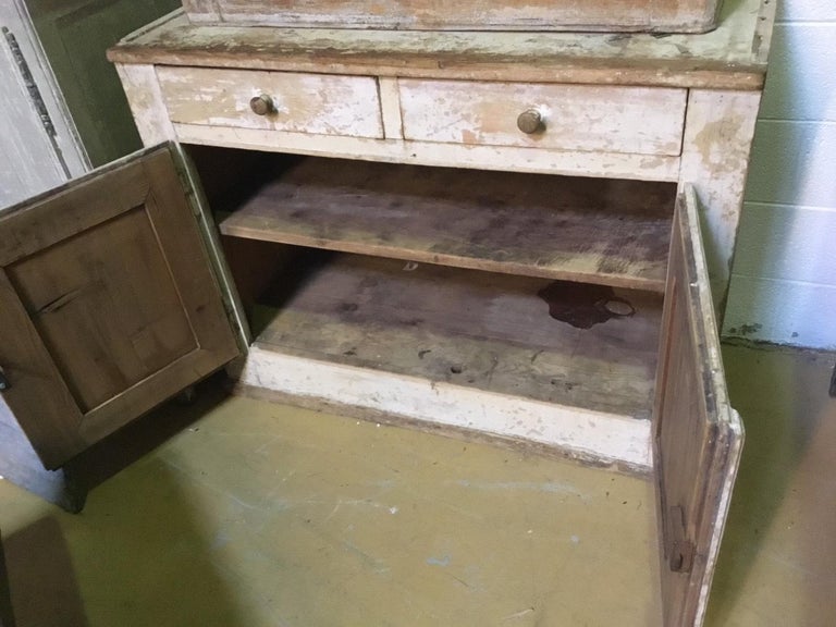A Painted Pine Buffet  Deux Corps  For Sale 2