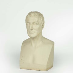 A painted plaster herm bust of the Duke of Wellington by George Gammon Adams