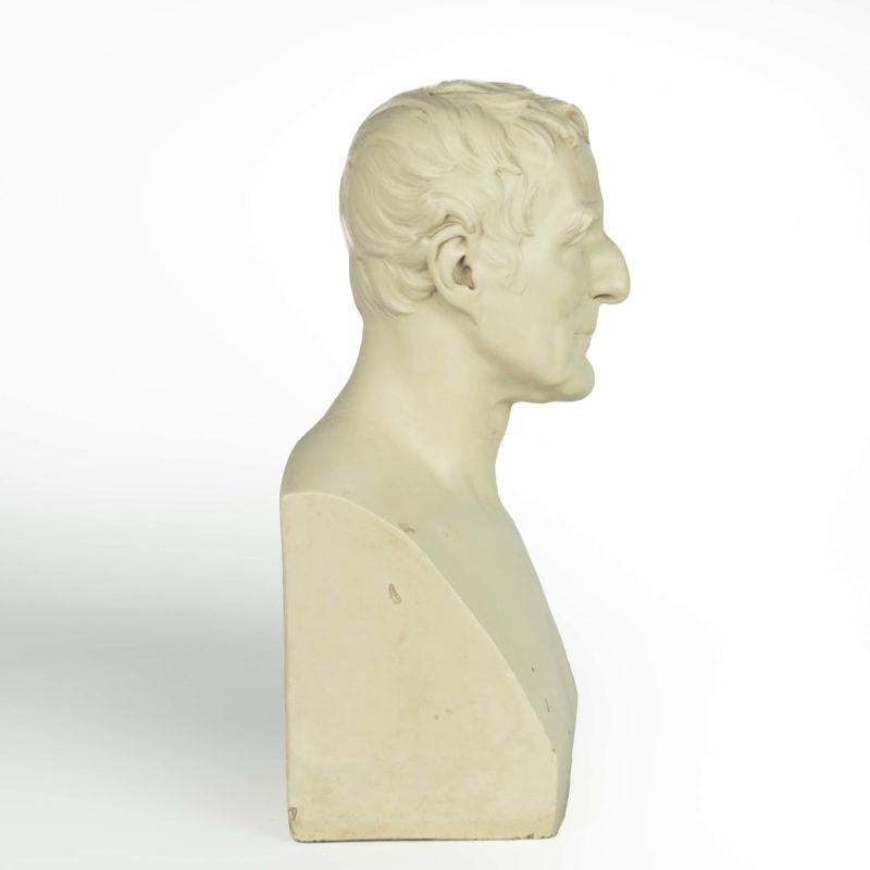 A painted plaster herm bust of the Duke of Wellington by George Gammon Adams In Good Condition For Sale In Lymington, Hampshire