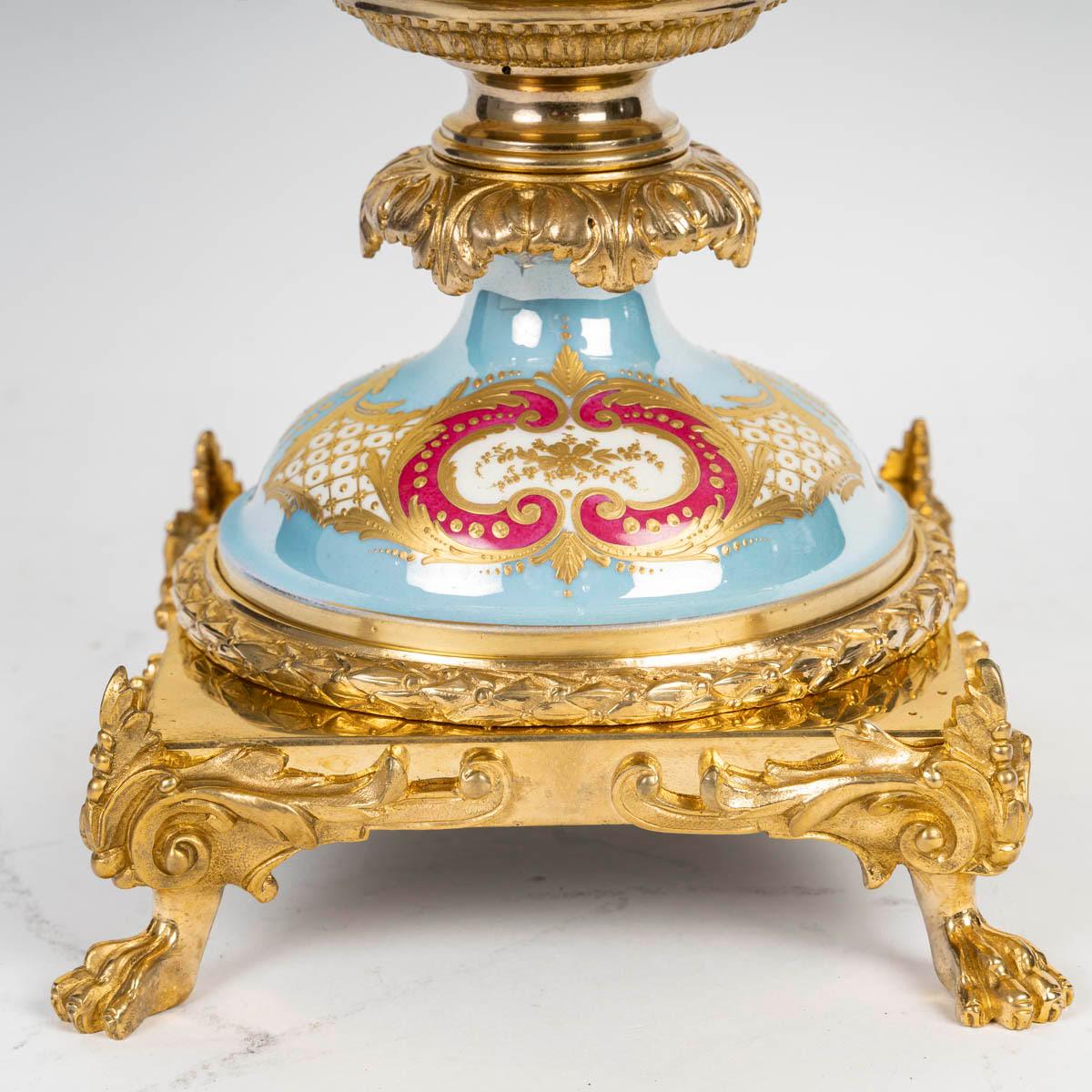Napoleon III A Painted Porcelain Centrepiece, Gilt Bronze Mounting, 19th Century For Sale