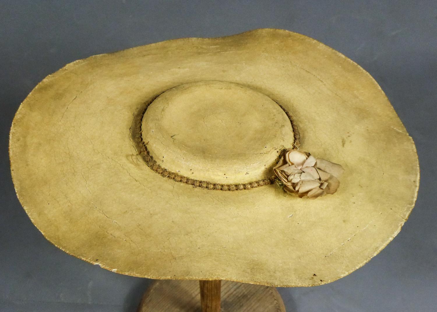 A Rare Collectible Painted Straw Bergère or Milkmaid’s Hat Circa 1730-1780 3