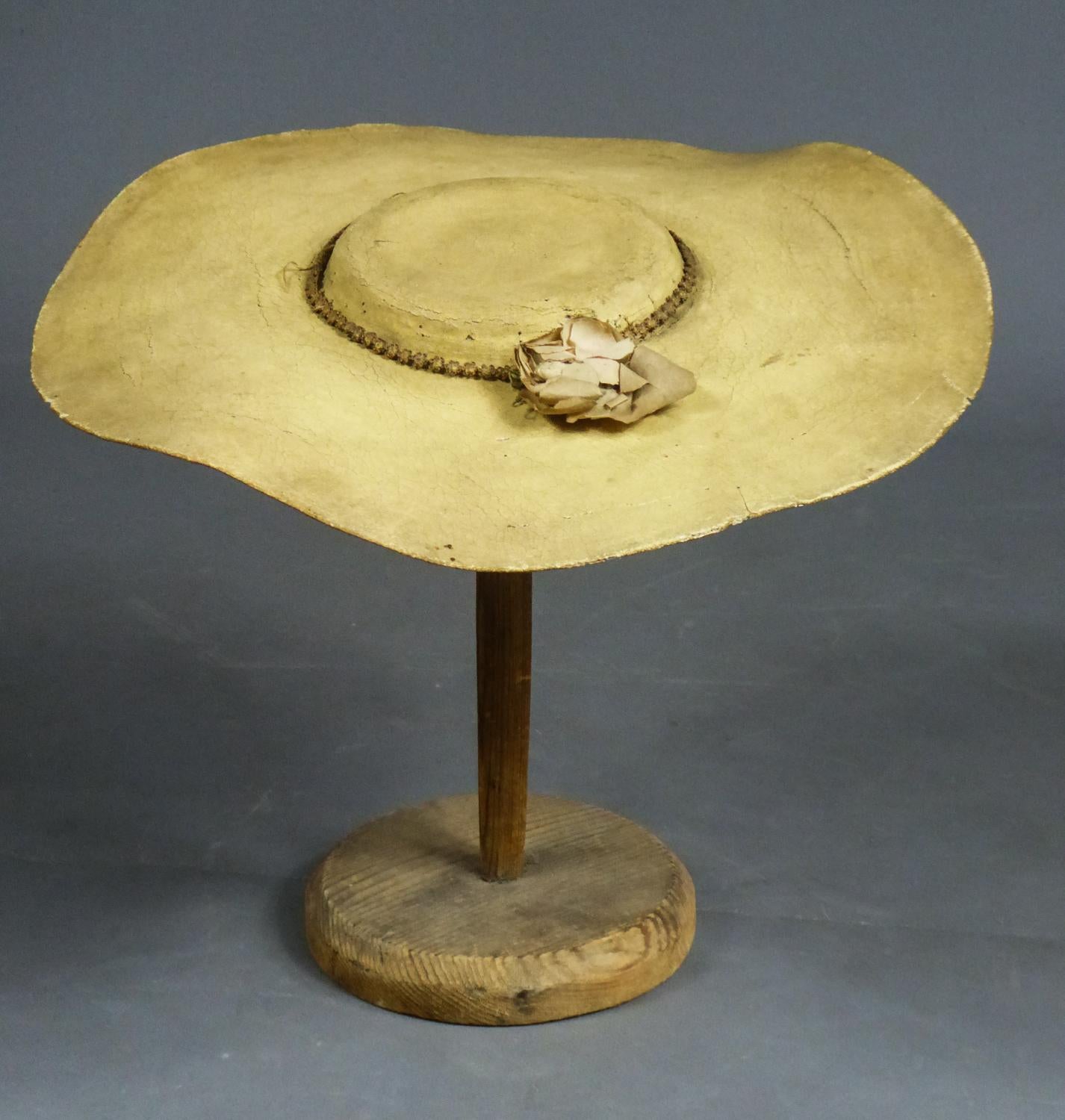 A Rare Collectible Painted Straw Bergère or Milkmaid’s Hat Circa 1730-1780 5