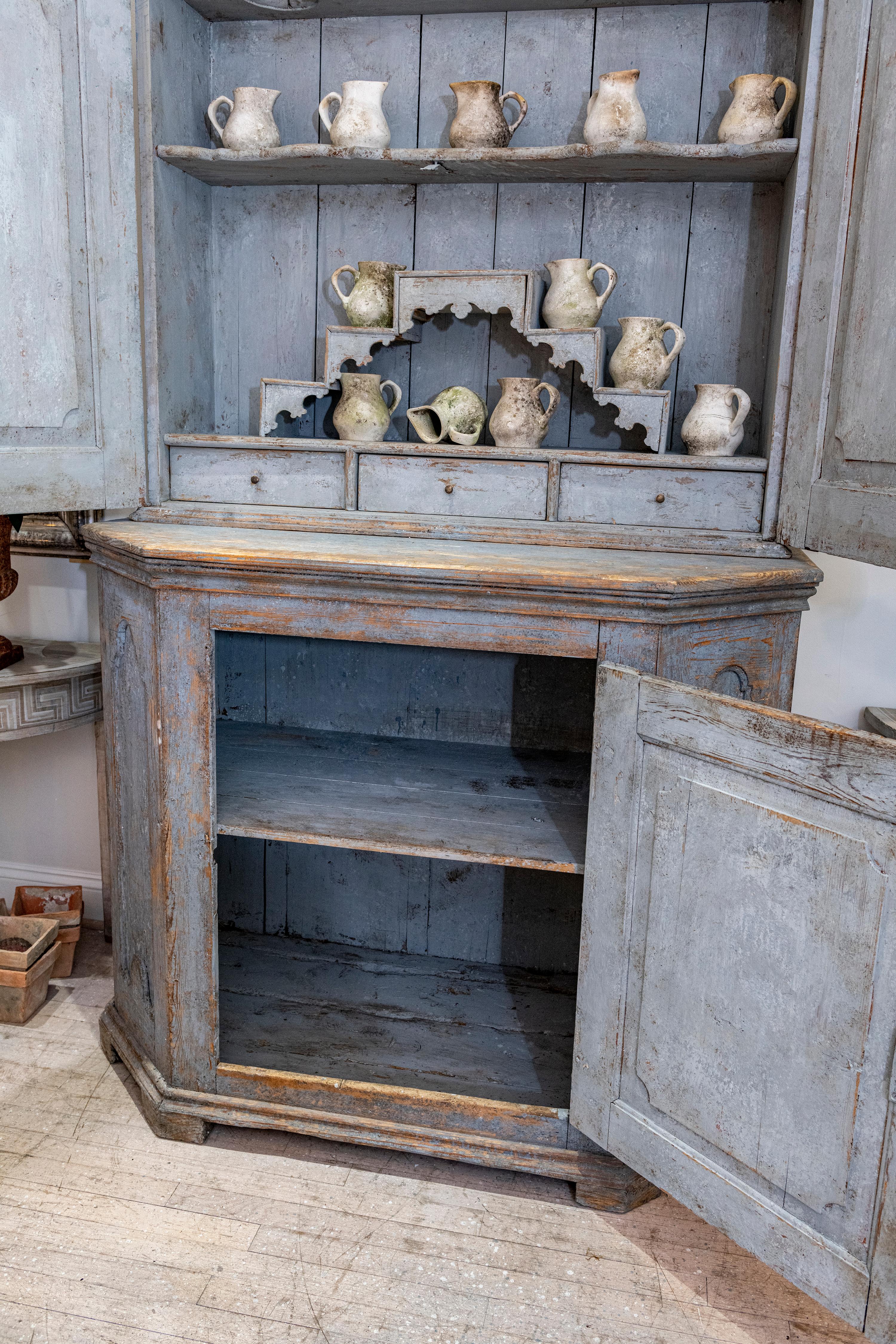 Painted Swedish Provincial Rococo Display Cabinet For Sale 7