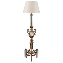 A Painted Wrought Iron Lamp After Gilbert Poillerat