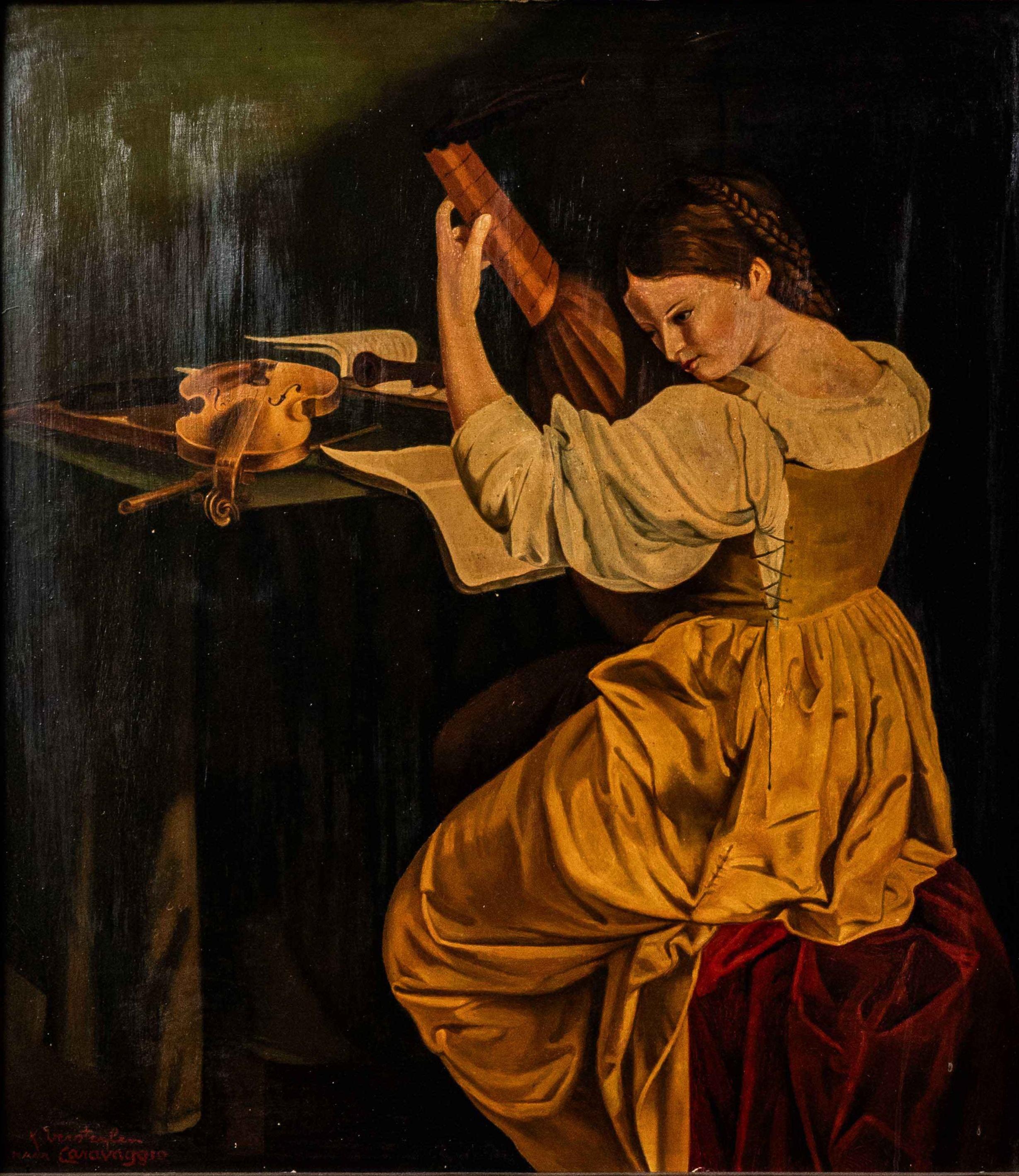 European A painting of a copy of Caravaggio For Sale