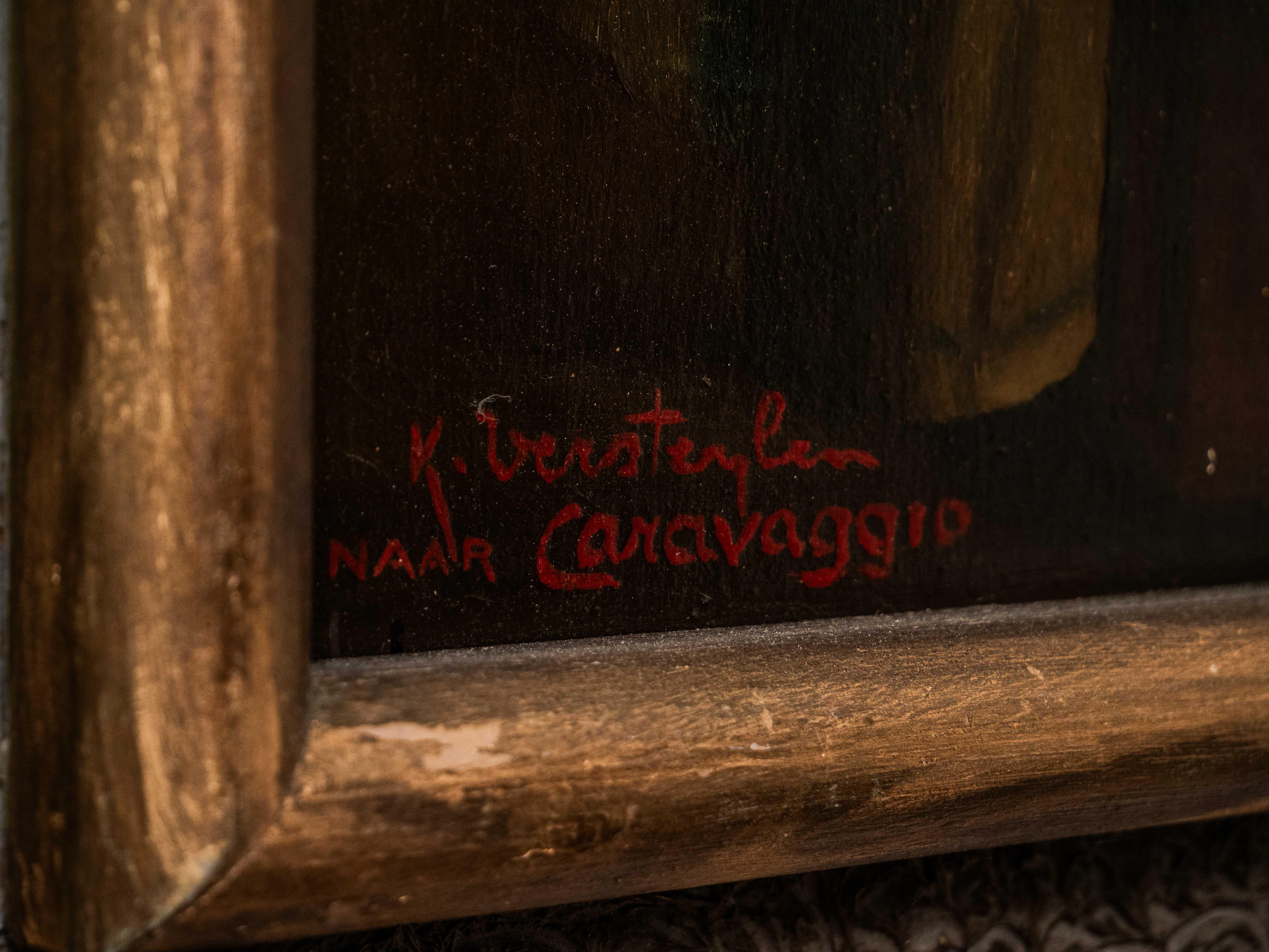 20th Century A painting of a copy of Caravaggio For Sale