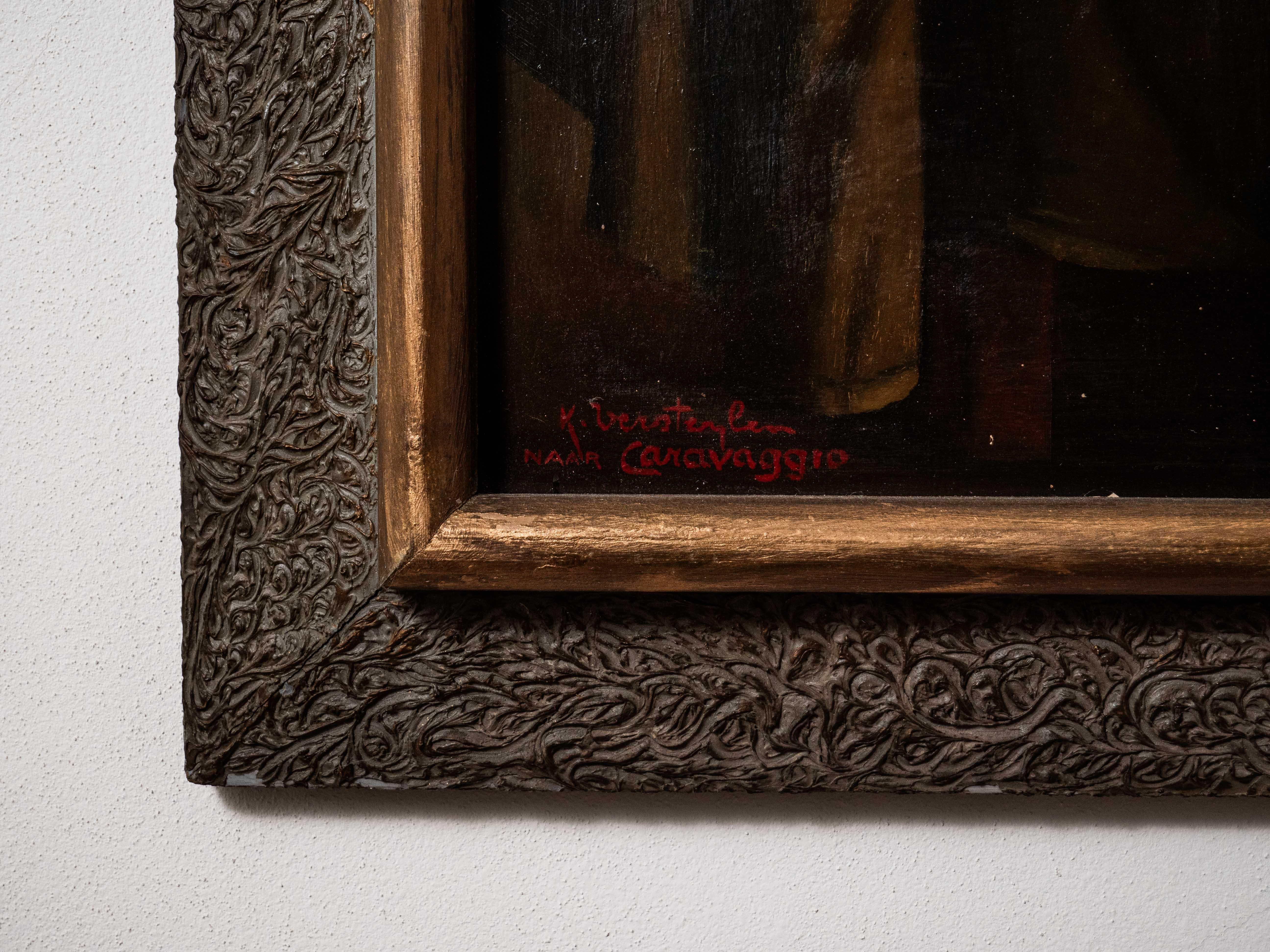 Canvas A painting of a copy of Caravaggio For Sale