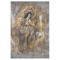 Painting of Guanyin Qing Dynasty 19/20th Century Color on Silk