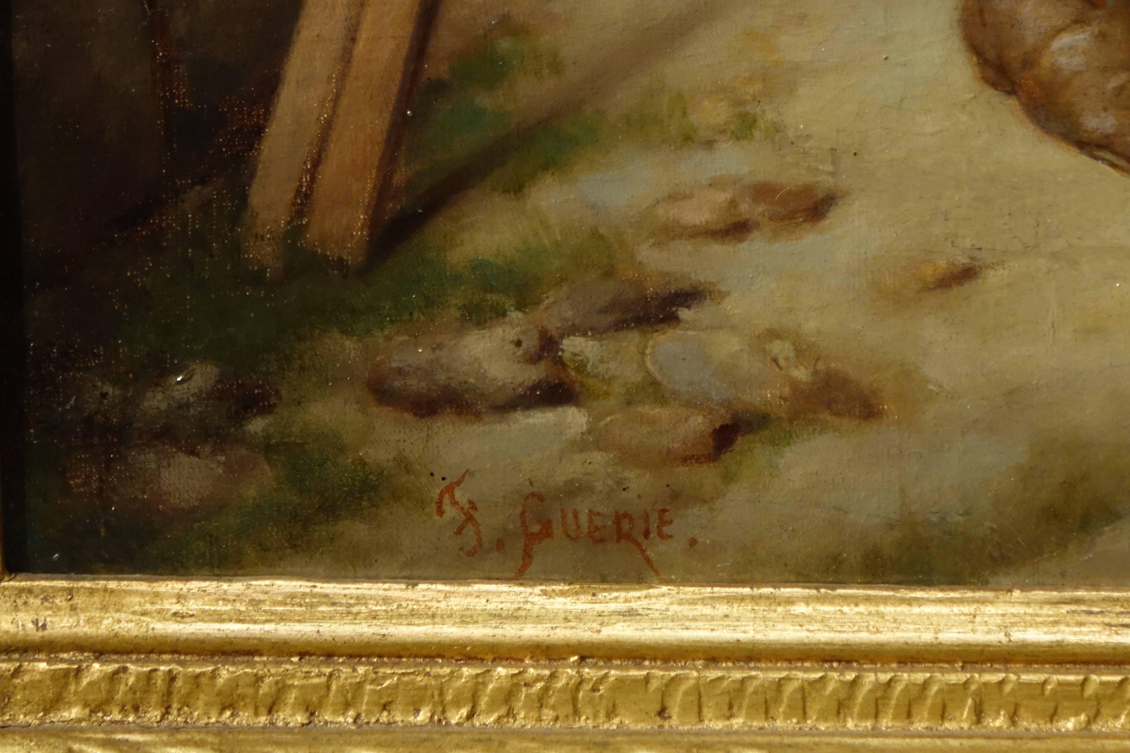  A Painting  Signed  Felix Paul Guerie (1819-1895) Oil on Canvas 2