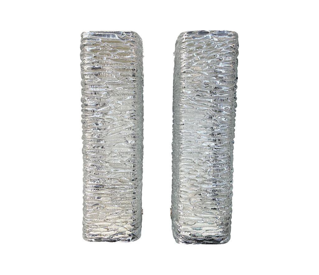 A pair 1960s Murano glass wall sconces by German lighting comapny RZB Leuchten For Sale 2