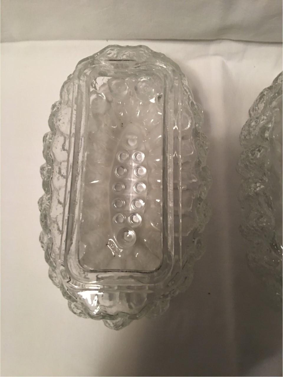 Pair 1960s Oval Ice Glass with Bubble Sconces from Germany For Sale 6