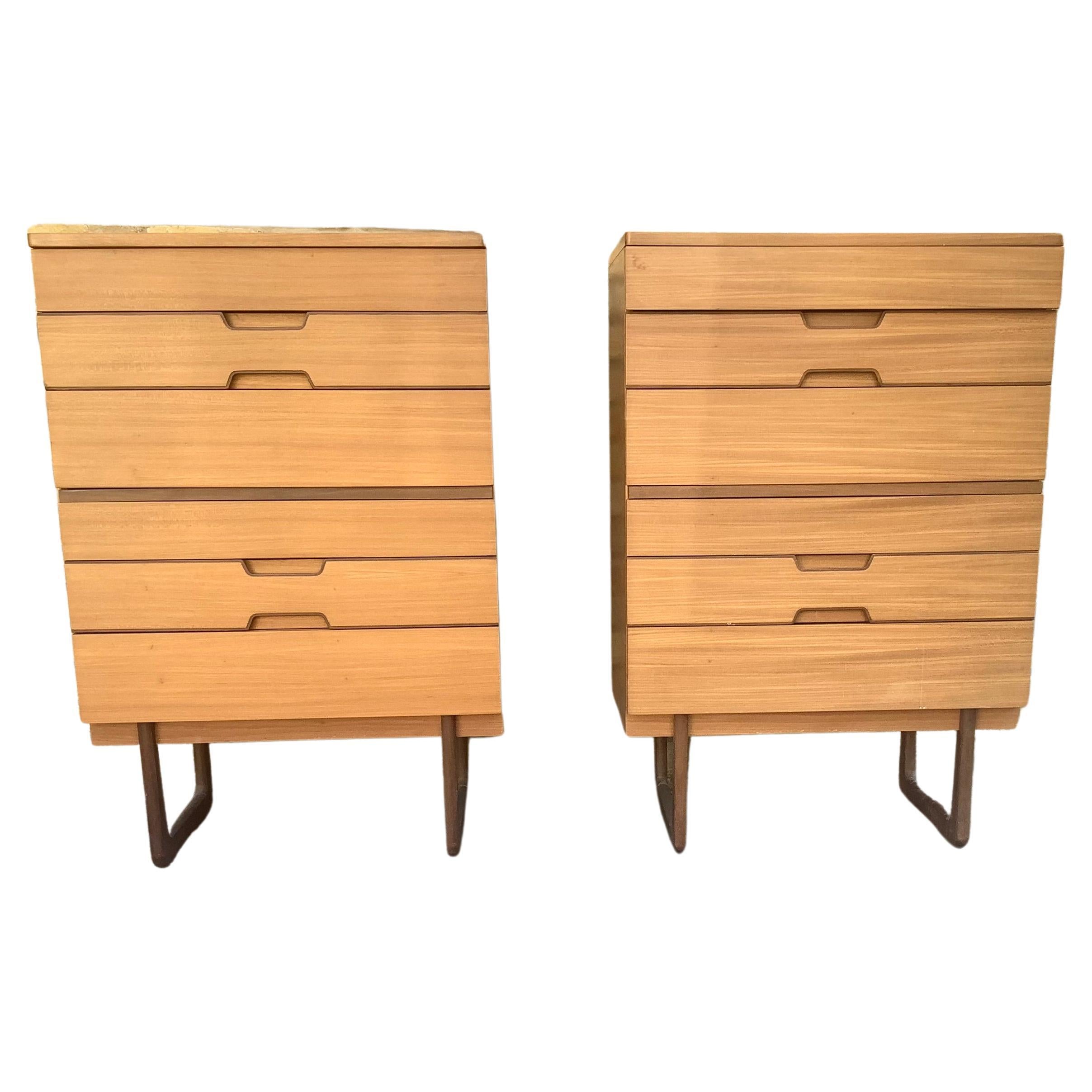 Pair 1960s Uniflex Chest of Draws by Gunther Hoffstead For Sale