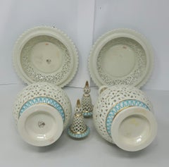 Pair 19th Century Grianger Worcester Bottle Vases