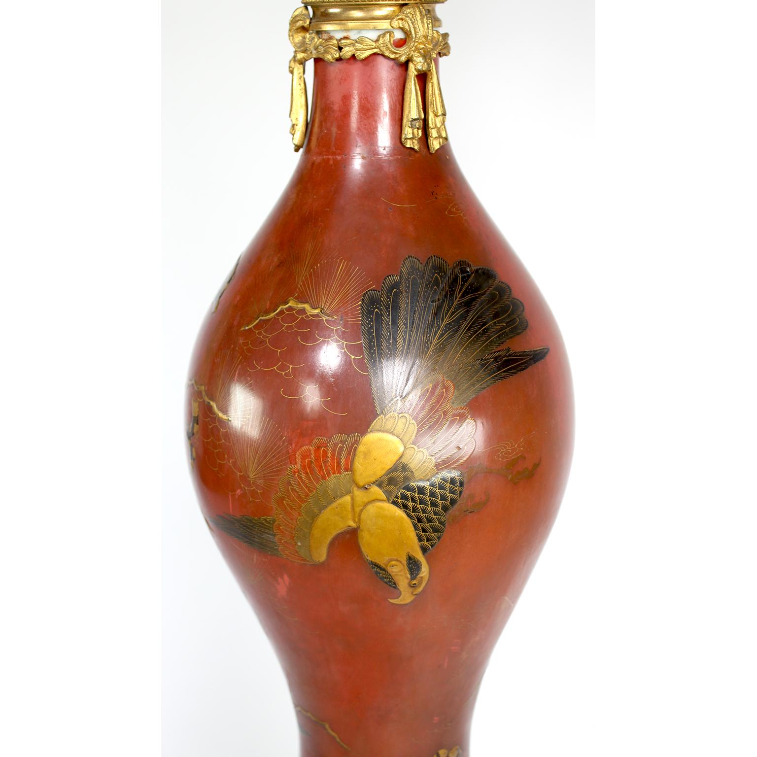 Pair 19th Century Japanese Imari Porcelain & Gilt-Bronze Torchere Candelabra For Sale 5