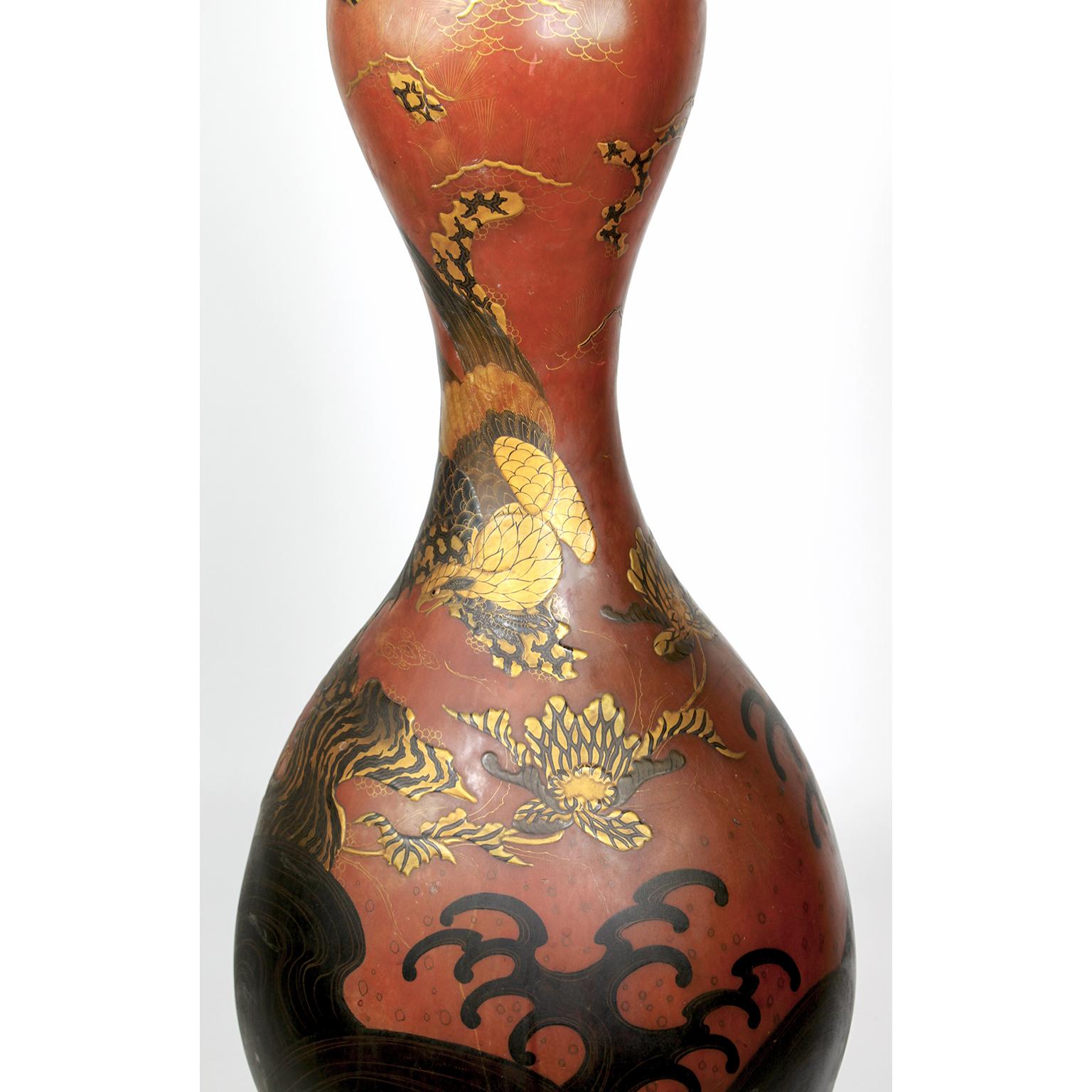 Pair 19th Century Japanese Imari Porcelain & Gilt-Bronze Torchere Candelabra For Sale 7