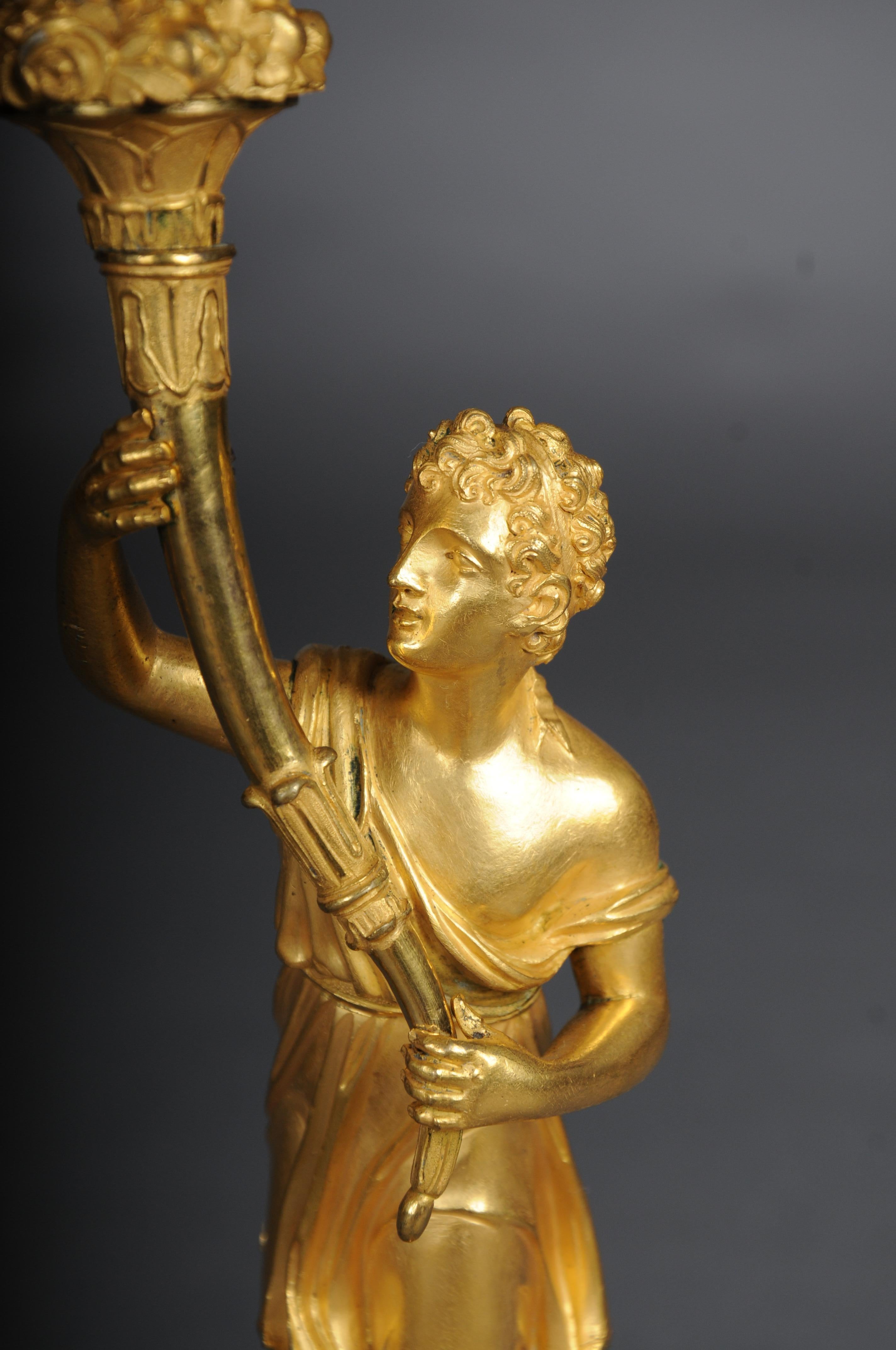 A pair (2) of figural Empire candelabra candles. Paris, 19th century. For Sale 4