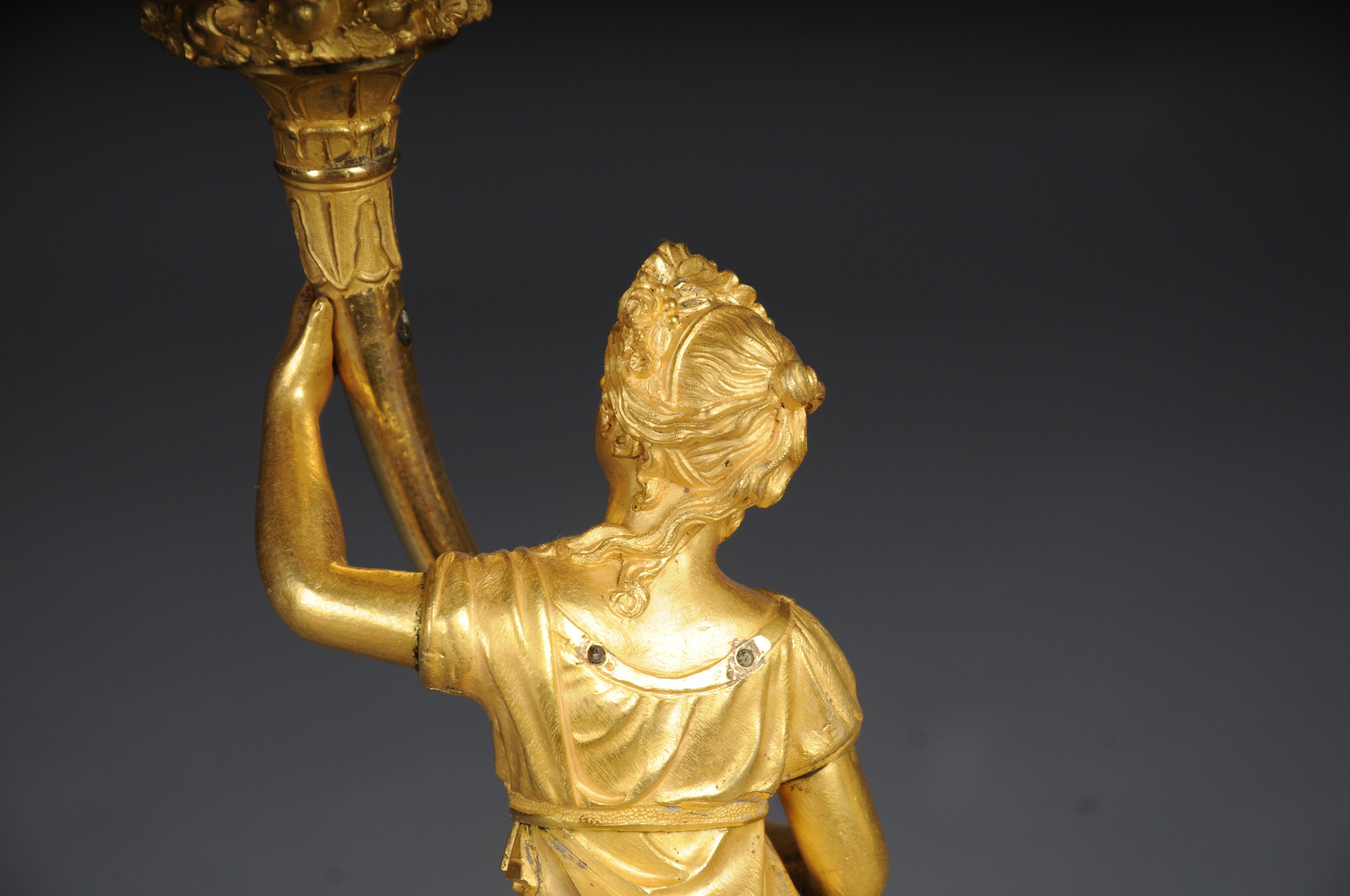 A pair (2) of figural Empire candelabra candles. Paris, 19th century. For Sale 11
