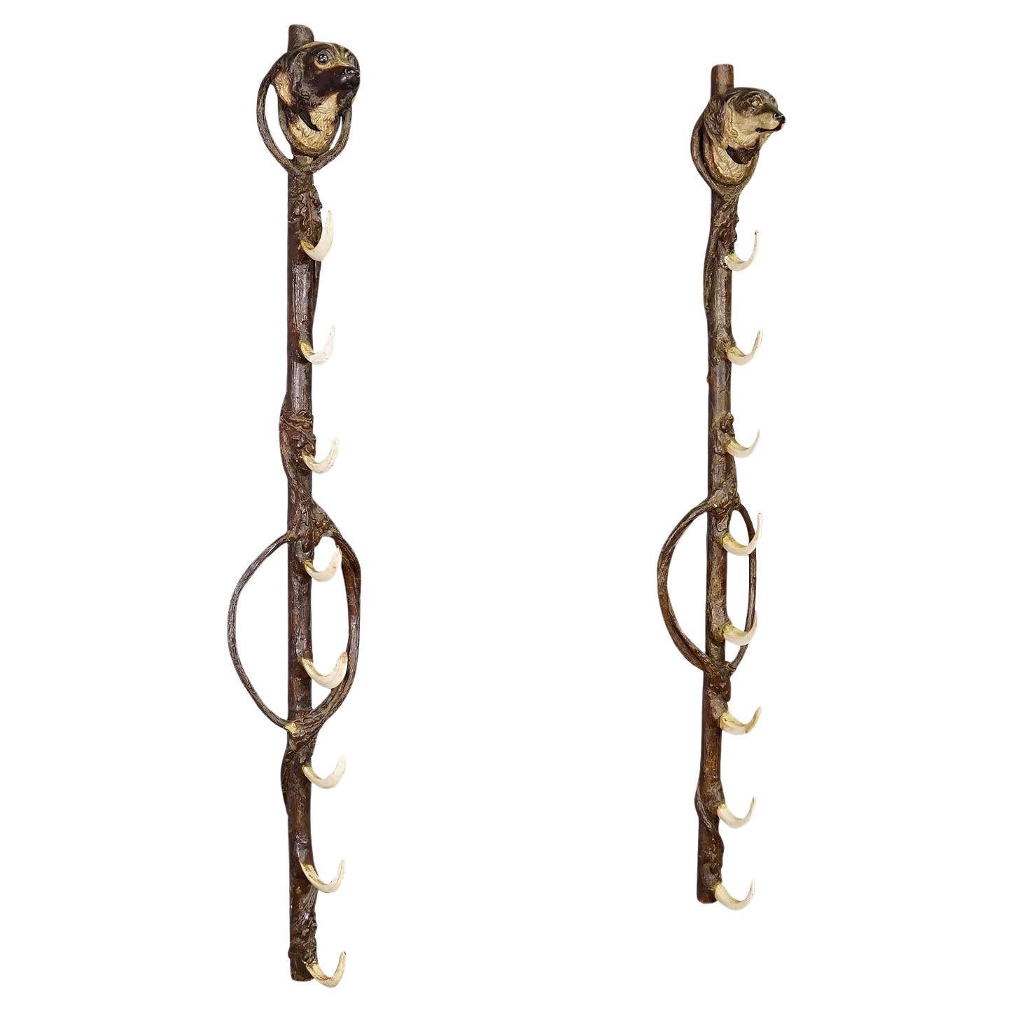 A Pair Antique Black Forest Gun Holders, Austria late 19th Century For Sale