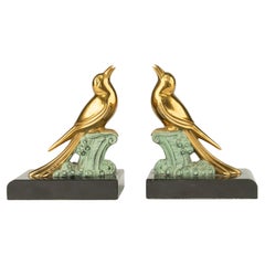 A Pair Art Deco Bookends - Birds - Signed TEDD