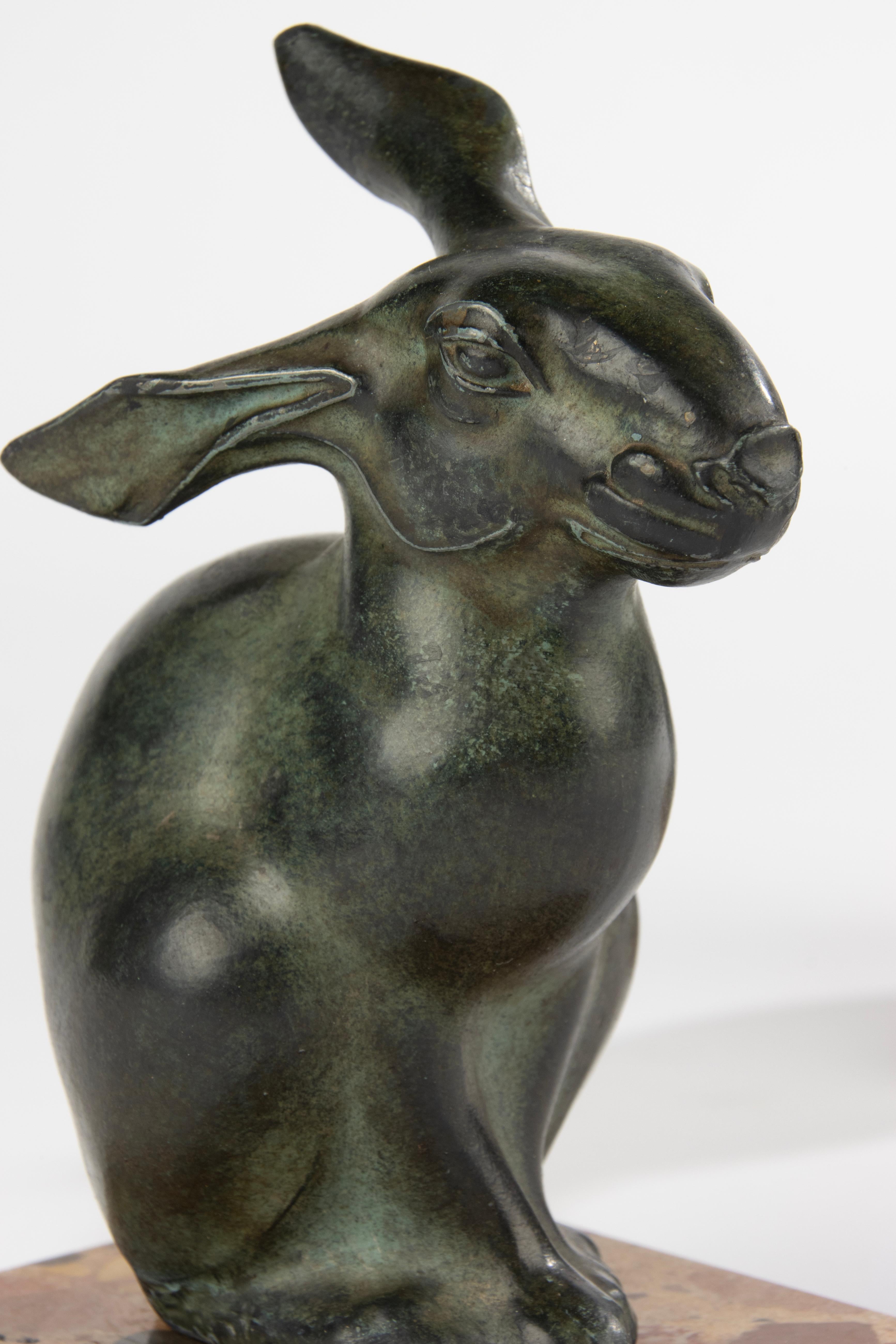 A Pair Art Deco Period Bookend -  Rabbits - By M. Font 5