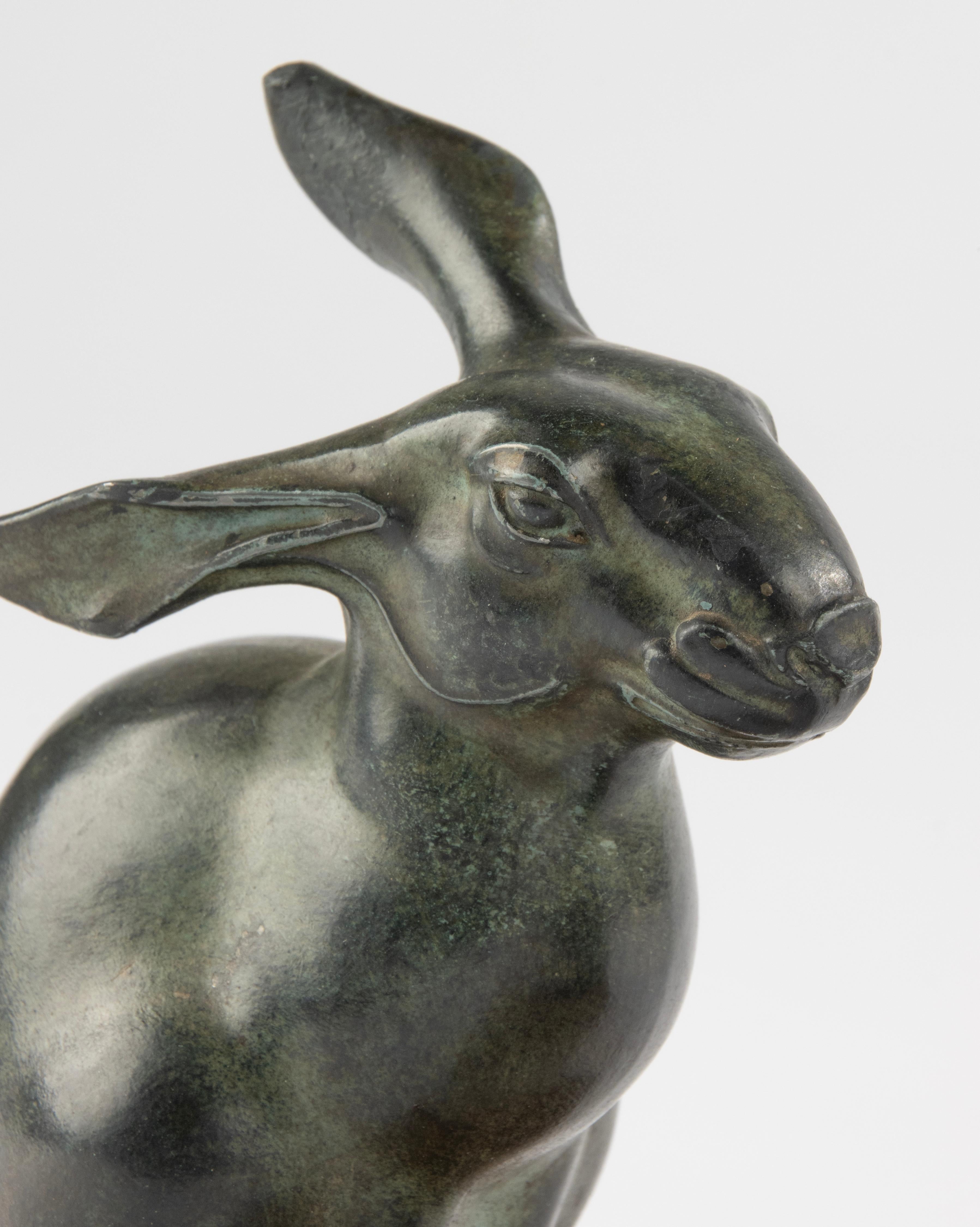 A Pair Art Deco Period Bookend -  Rabbits - By M. Font 10