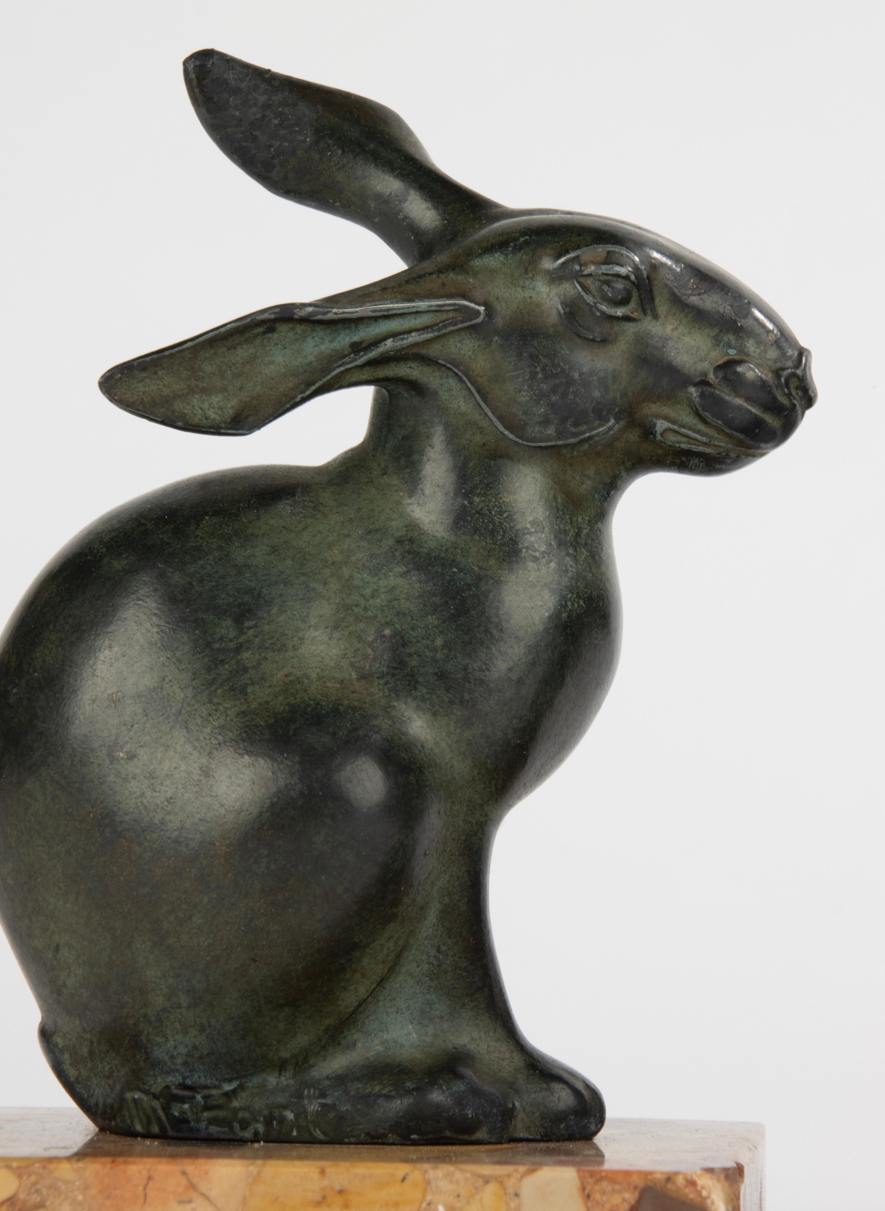 A Pair Art Deco Period Bookend -  Rabbits - By M. Font 13
